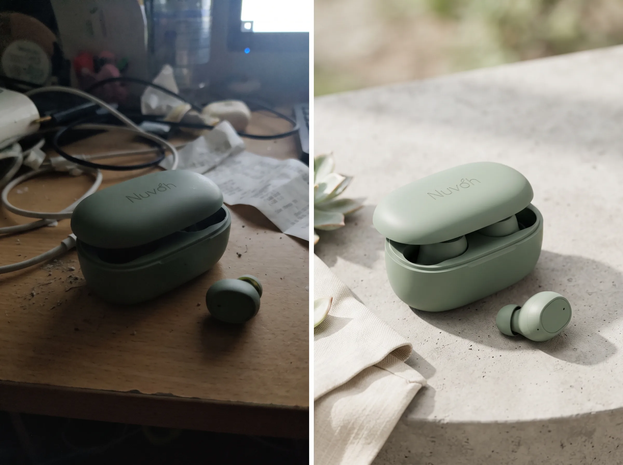 Before and after transformation of a product photo into a polished ad creative for a discovery ad creative workflow