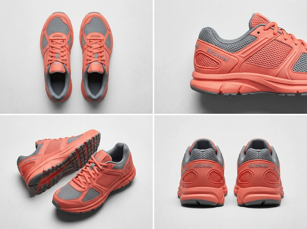 Multiple styled product variations generated for a Facebook carousel ad workflow in Scalio