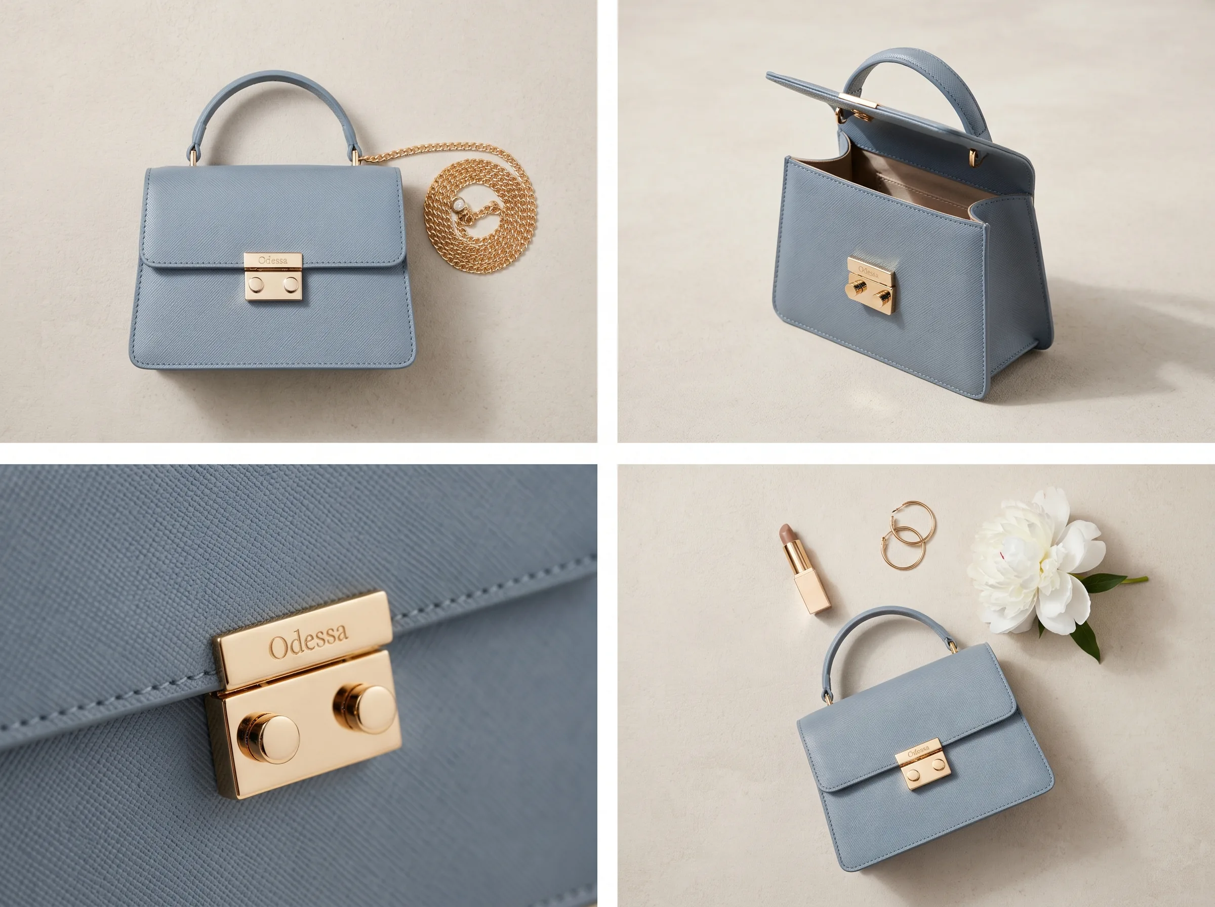 Multiple styled product variations generated for an Instagram ad creative workflow in Scalio