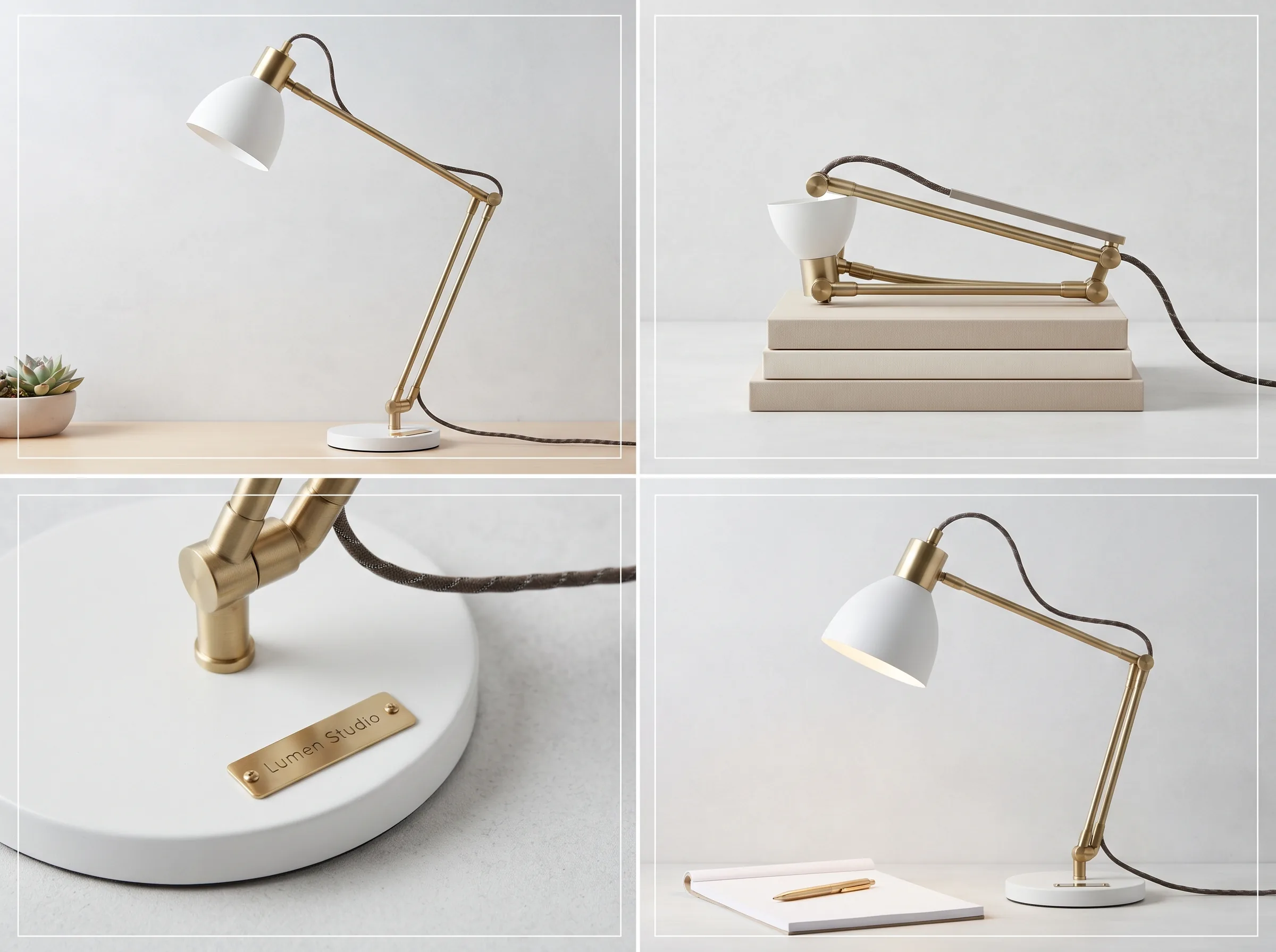 Multiple styled product variations generated for a LinkedIn sponsored ad workflow in Scalio