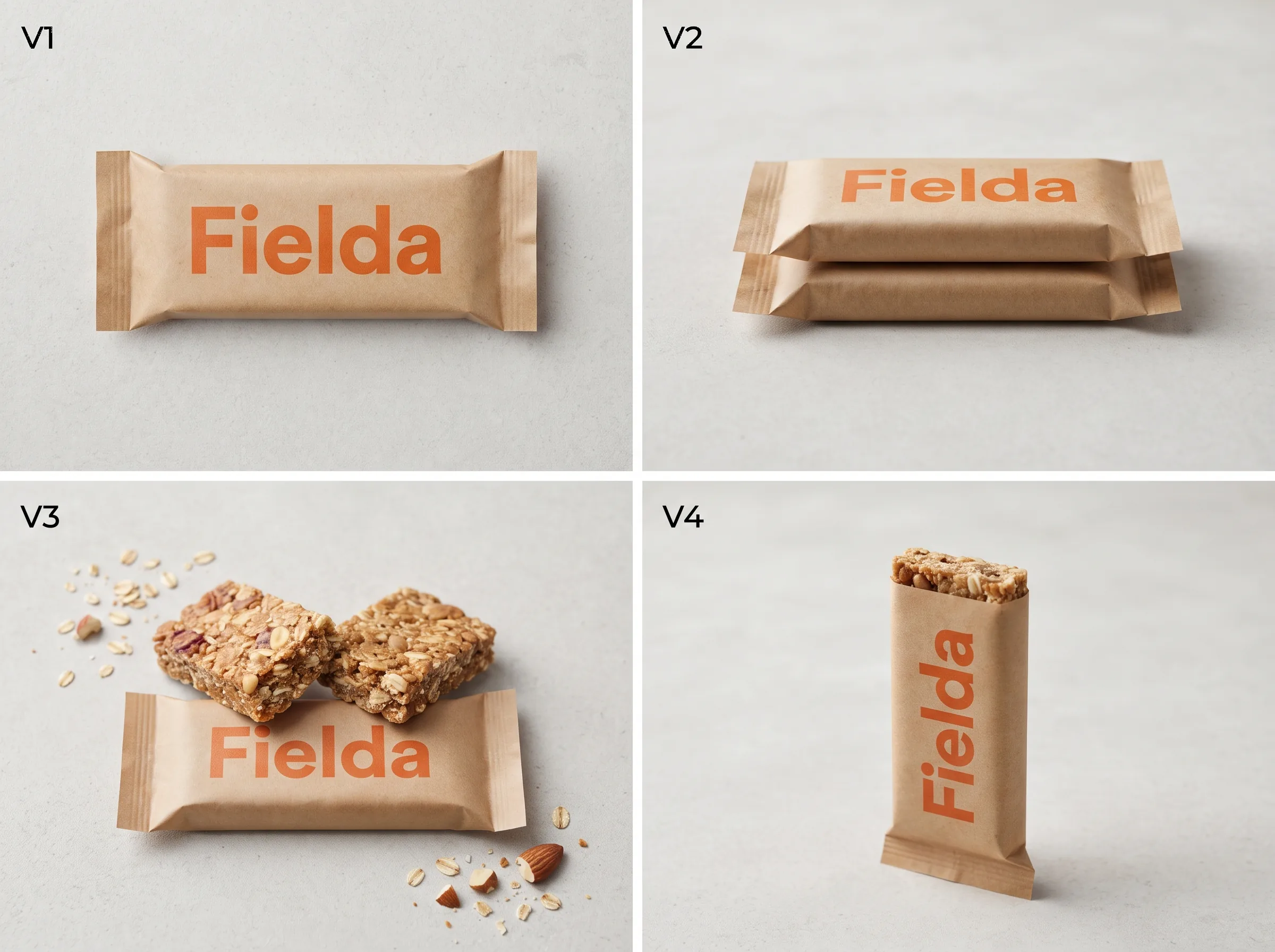 Multiple styled product variations generated for a Meta Advantage+ ad creative workflow in Scalio