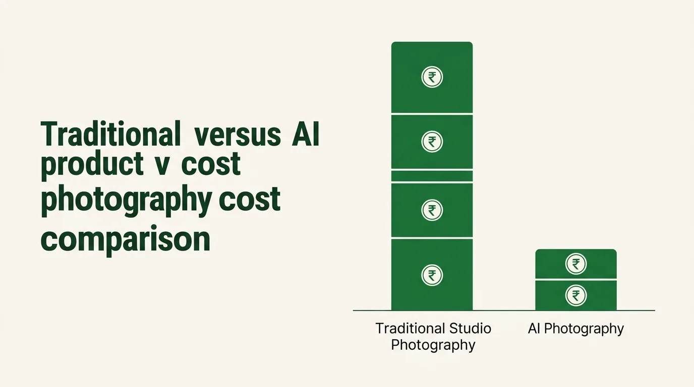 Traditional versus AI product photography cost comparison chart