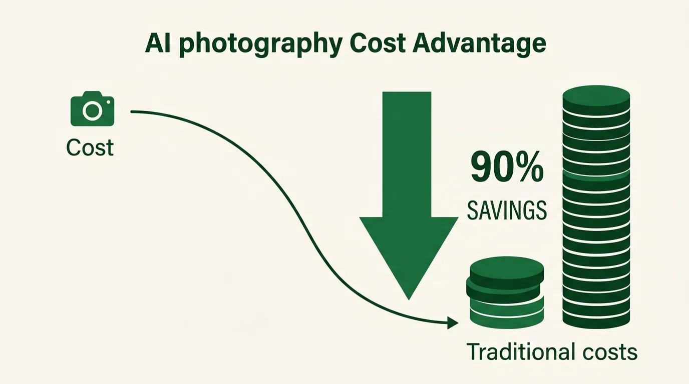 The AI photography cost advantage delivering up to 90 percent savings over studio shoots