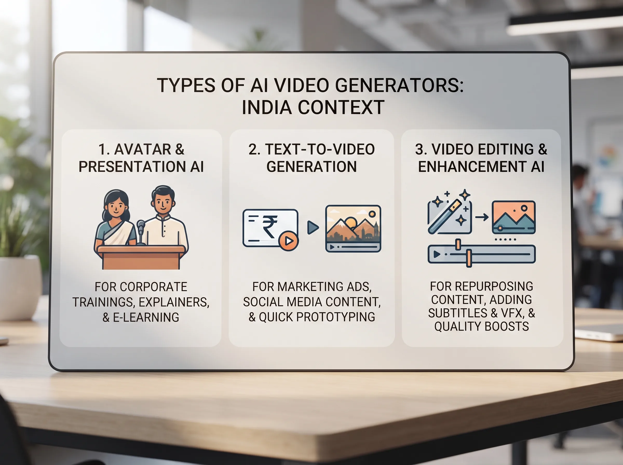 The three types of AI video generator, and what each is actually for — ai video generator