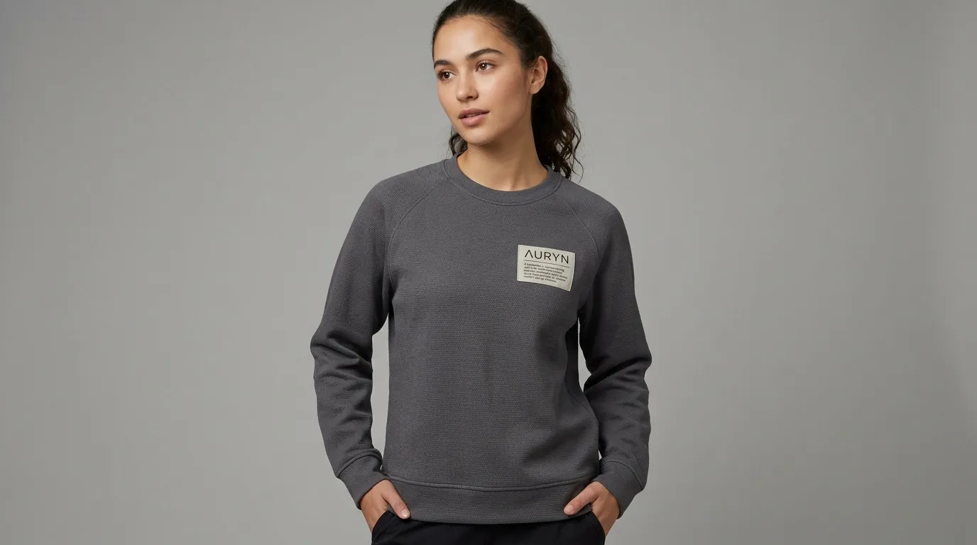 AI-generated fashion model wearing an apparel garment in a clean studio ecommerce photo