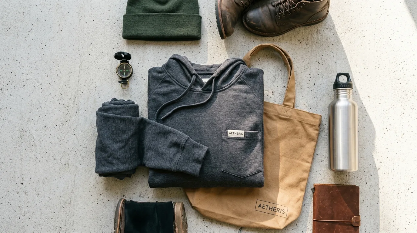 Flat lay product photography example for social ads with the product front and center
