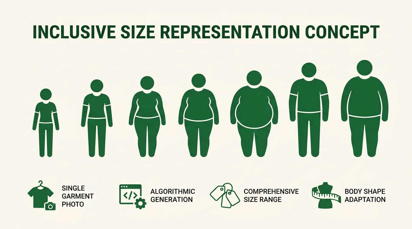 Concept of one garment generated across a diverse range of body sizes for inclusive fashion