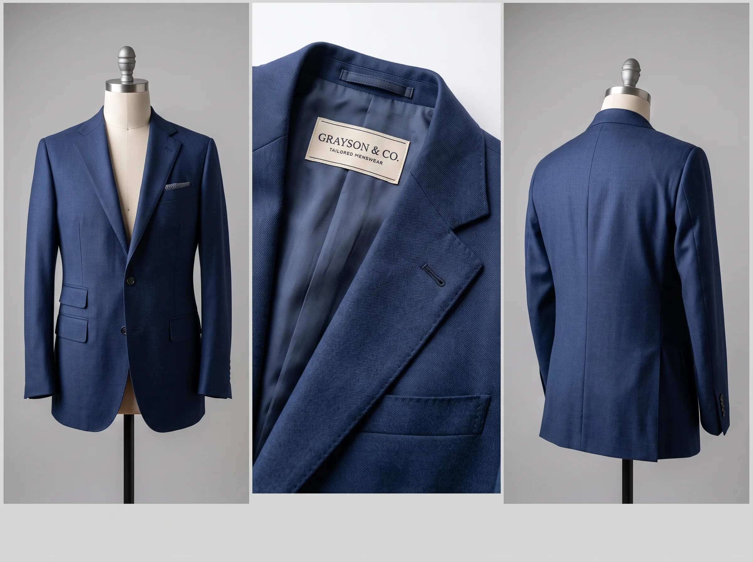 Multiple AI-generated angles of a menswear (casual shirt) showing fabric texture and construction detail