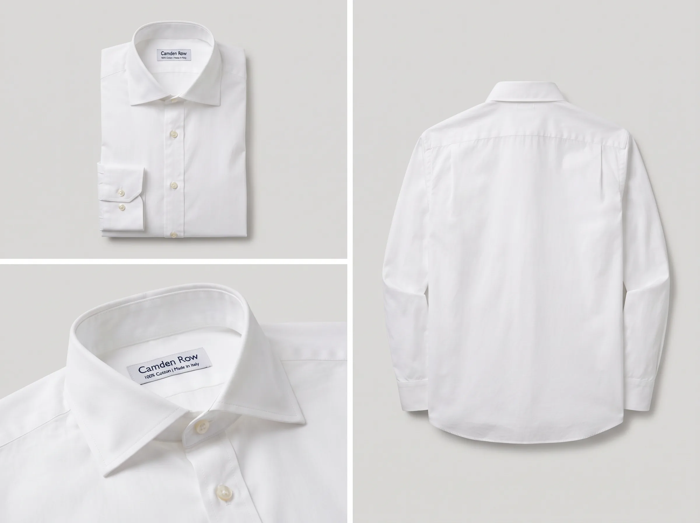 AI-generated workflow visual for a crisp button-down cotton shirt