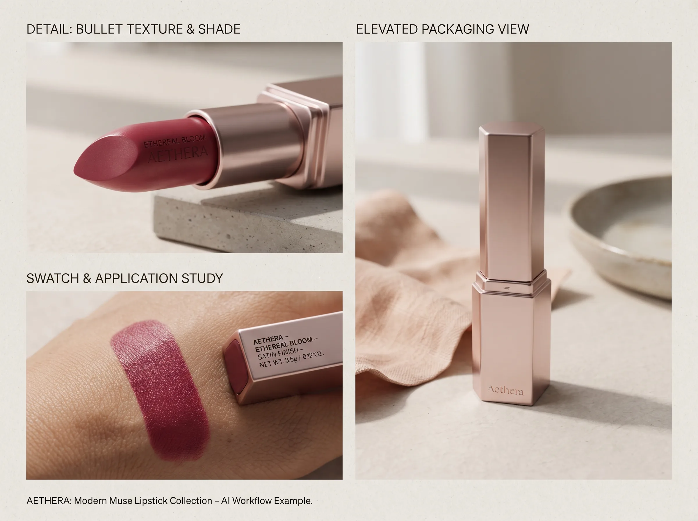 AI-generated workflow visual for a beauty brand listing