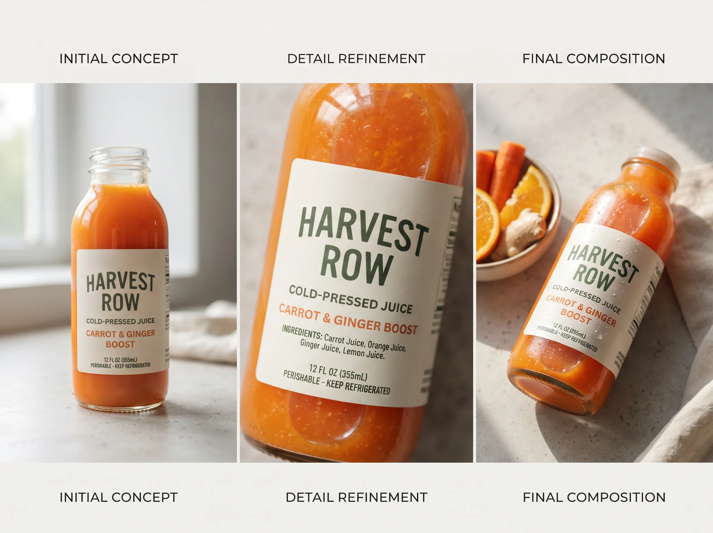 AI-generated workflow visual for a beverage brand shot