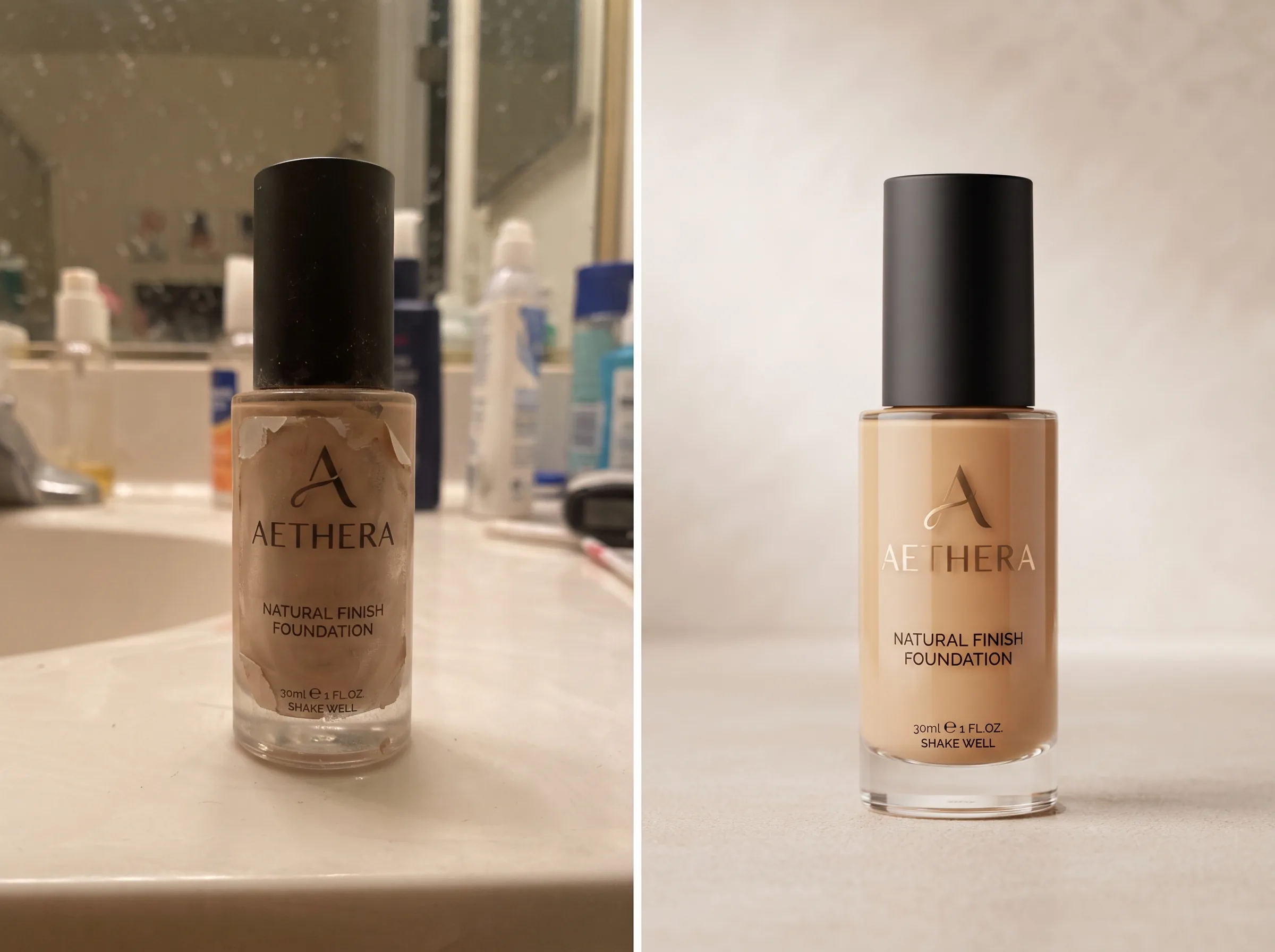 Before and after transformation for a cosmetics catalog