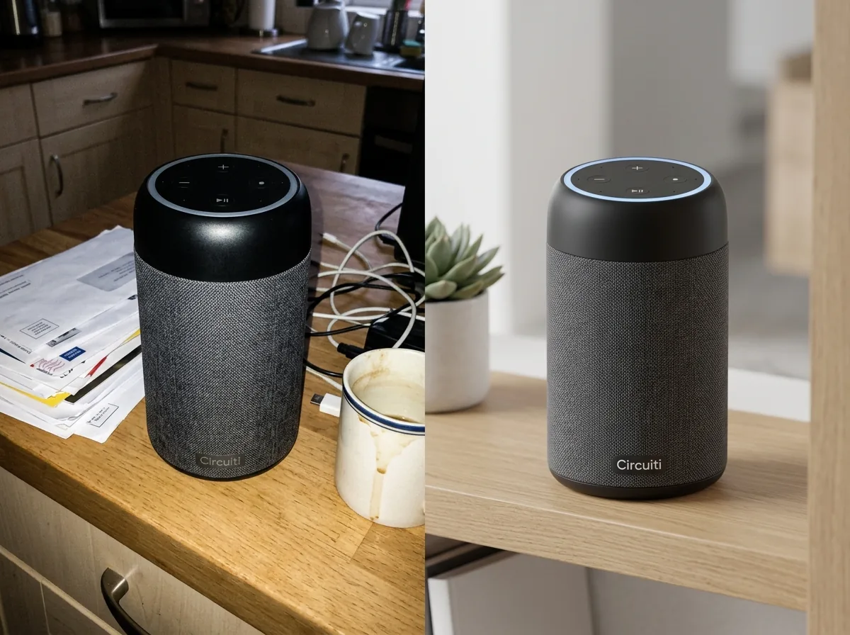 Before and after transformation for a gadget/tech catalog