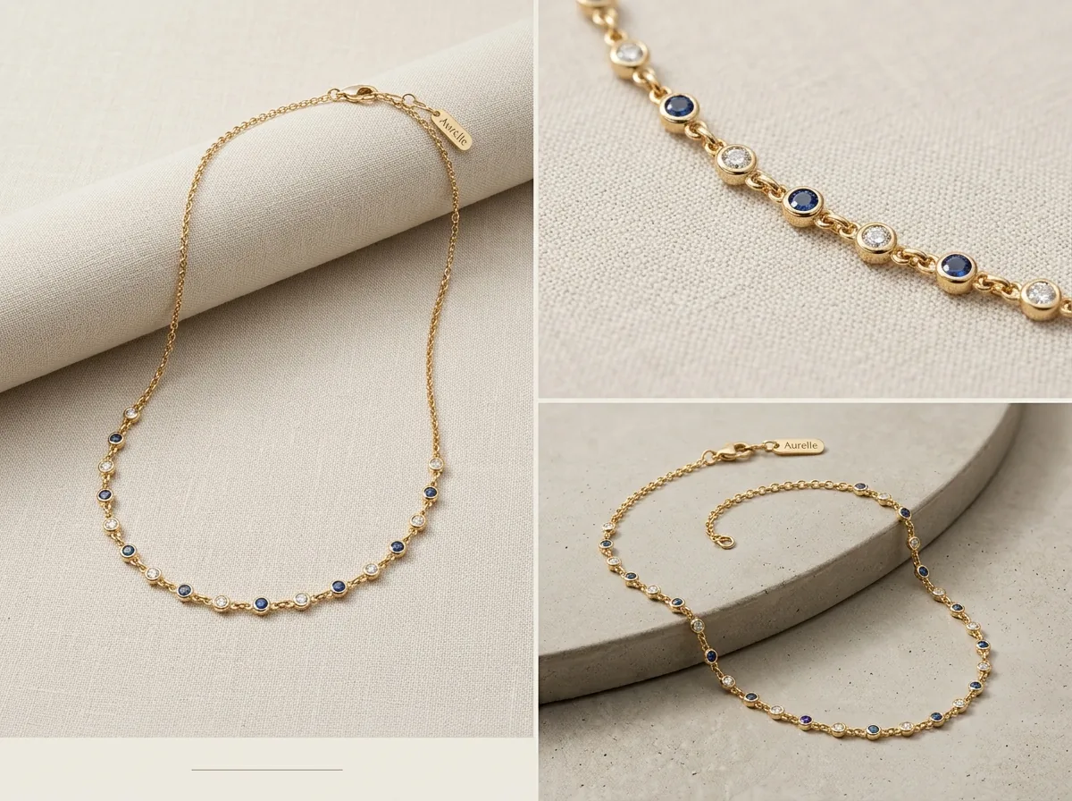 AI-generated workflow visual for a jewelry brand catalog