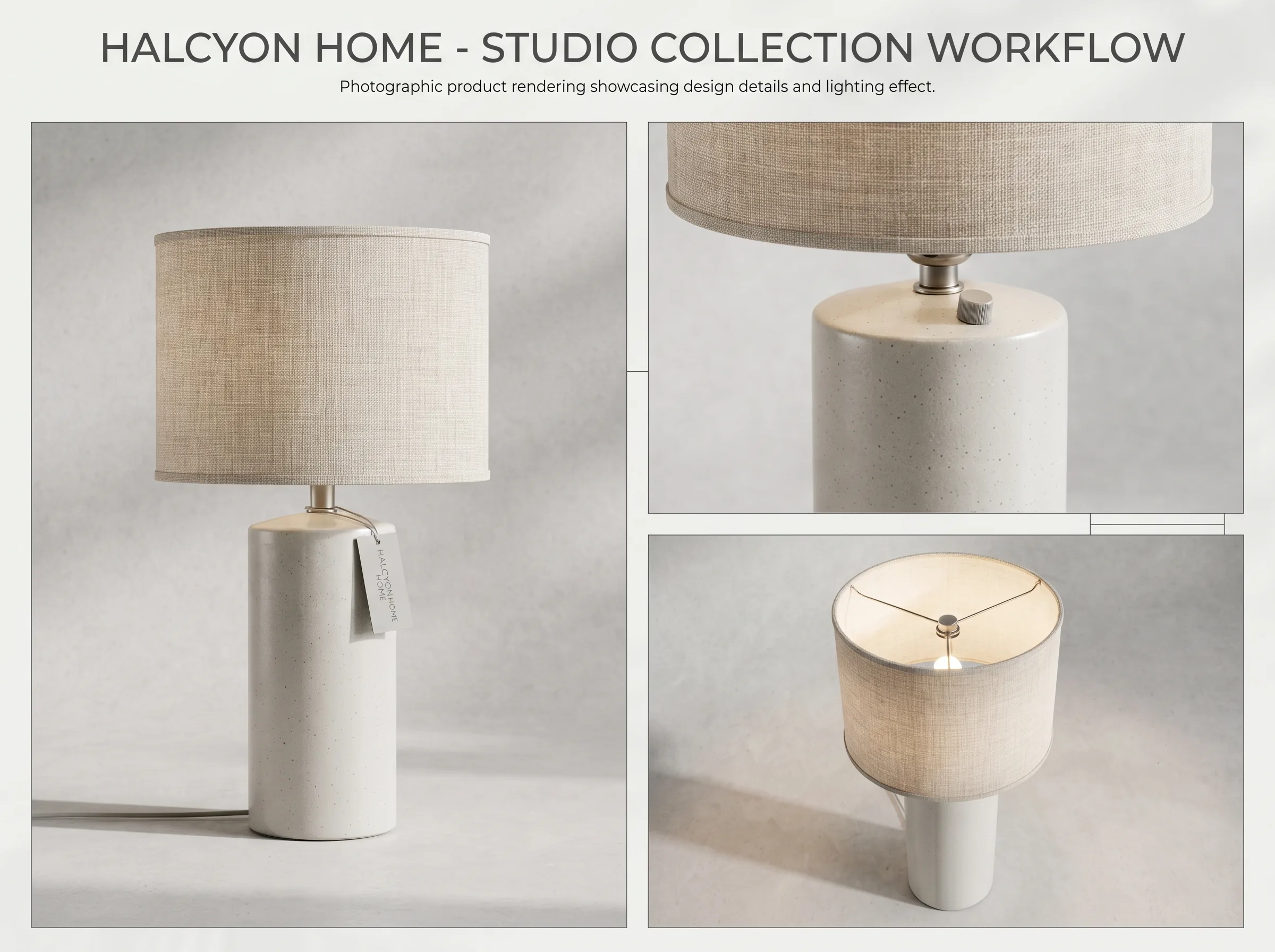 AI-generated workflow visual for a lighting brand catalog