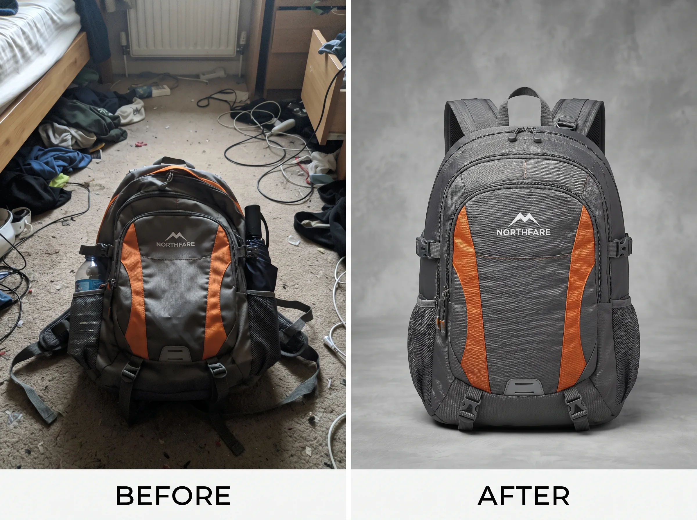 Before and after transformation for a general online store listing