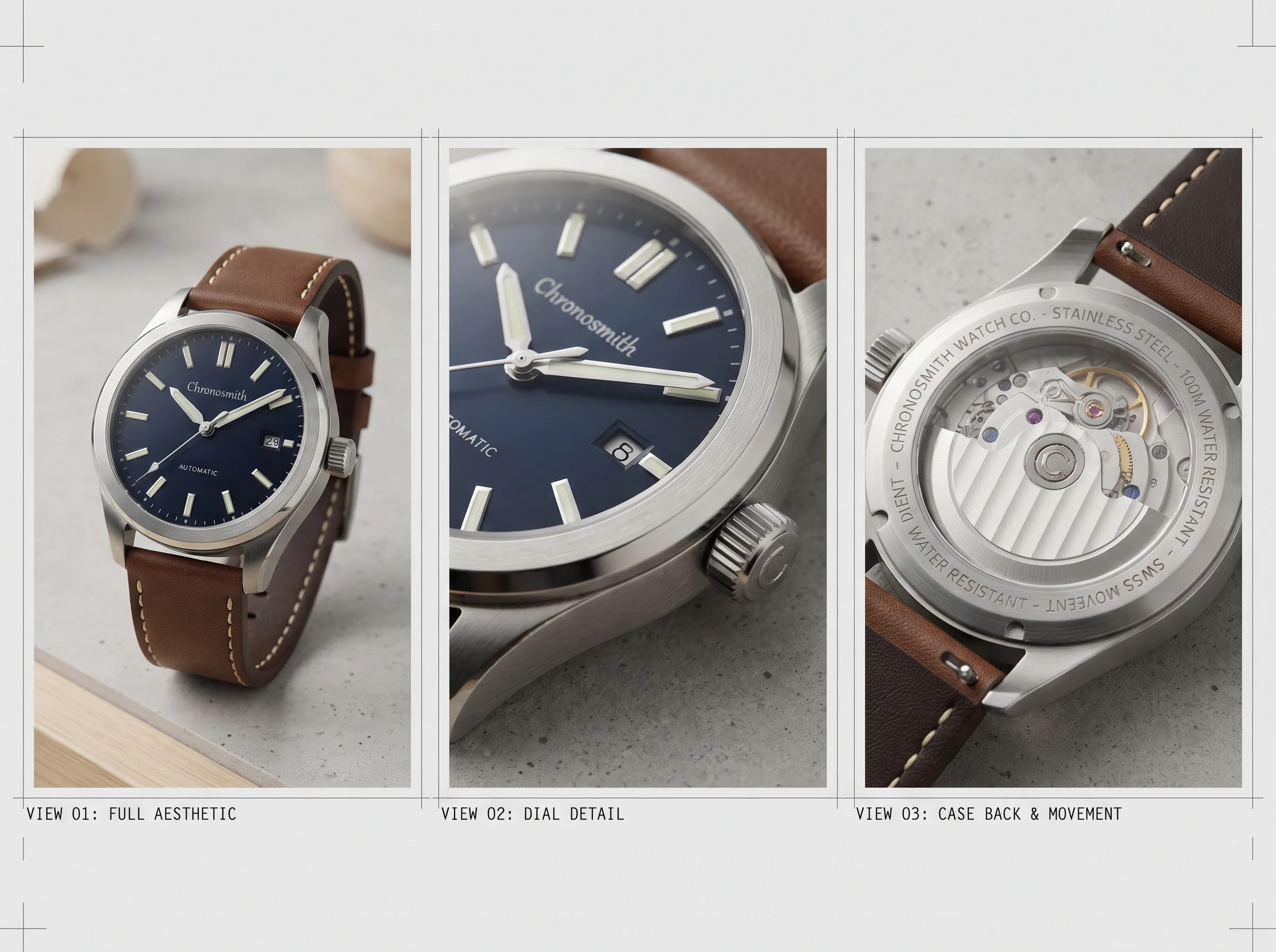 AI-generated workflow visual for a watch brand catalog