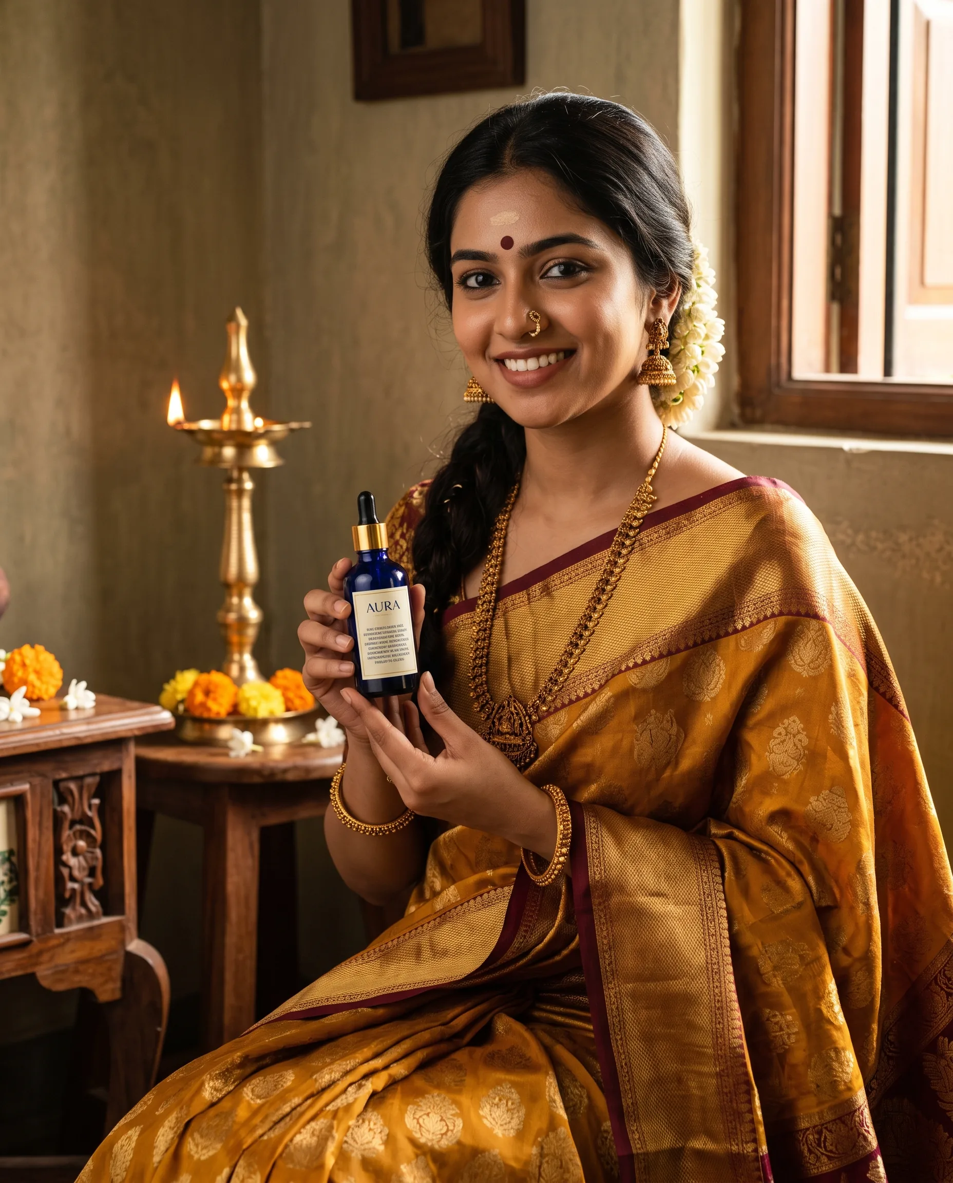 Regional South Indian Festive Model — our own render of this exact prompt