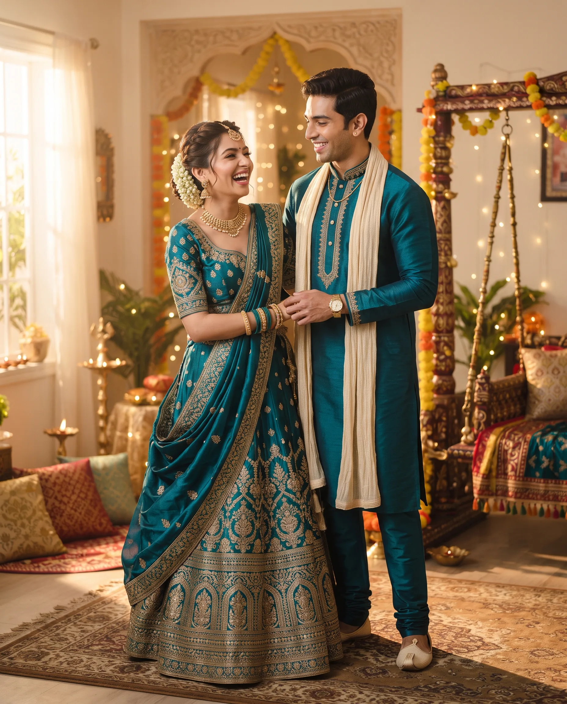 Couple Ethnicwear Campaign — our own render of this exact prompt