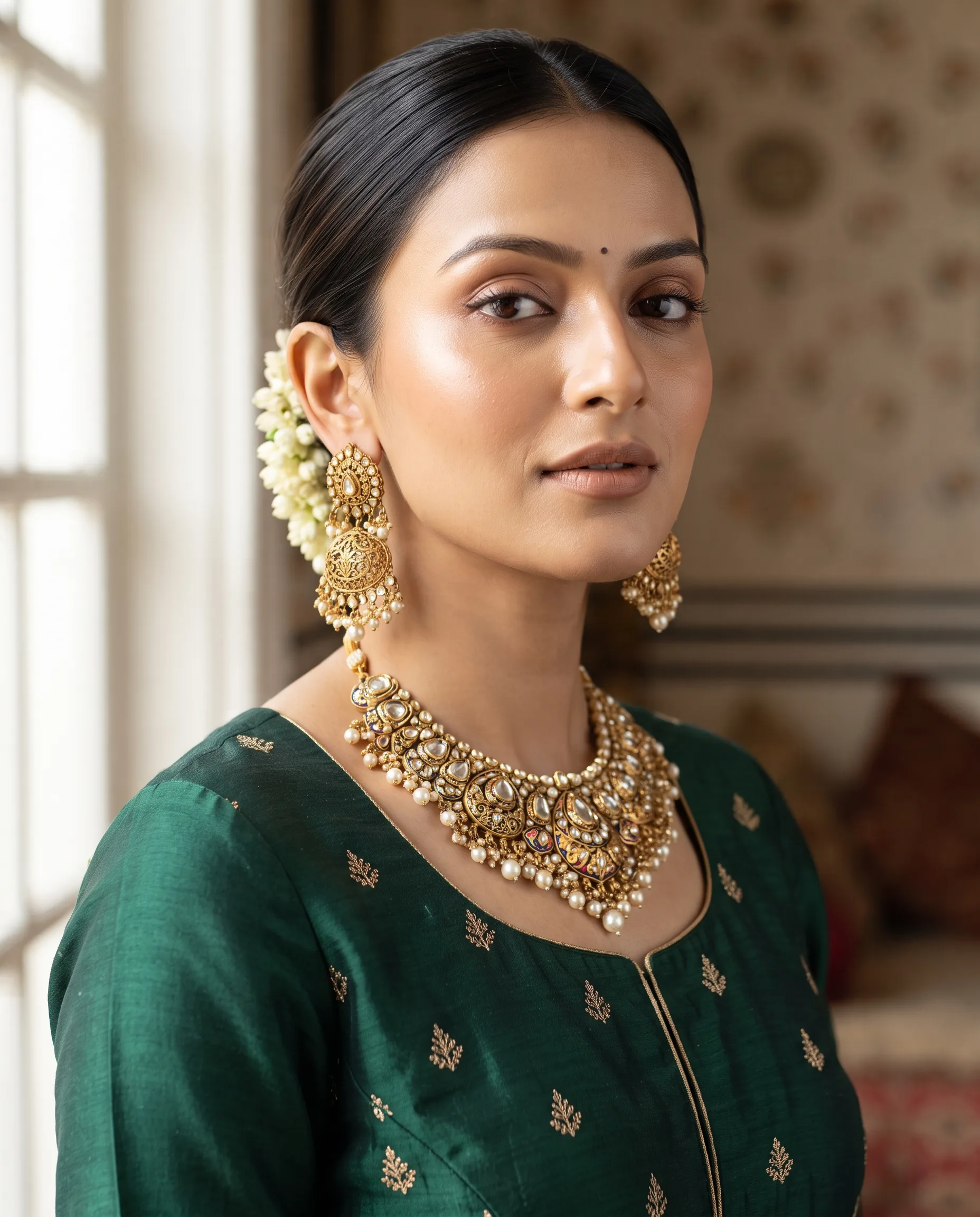 Jewelry Model Portrait — our own render of this exact prompt