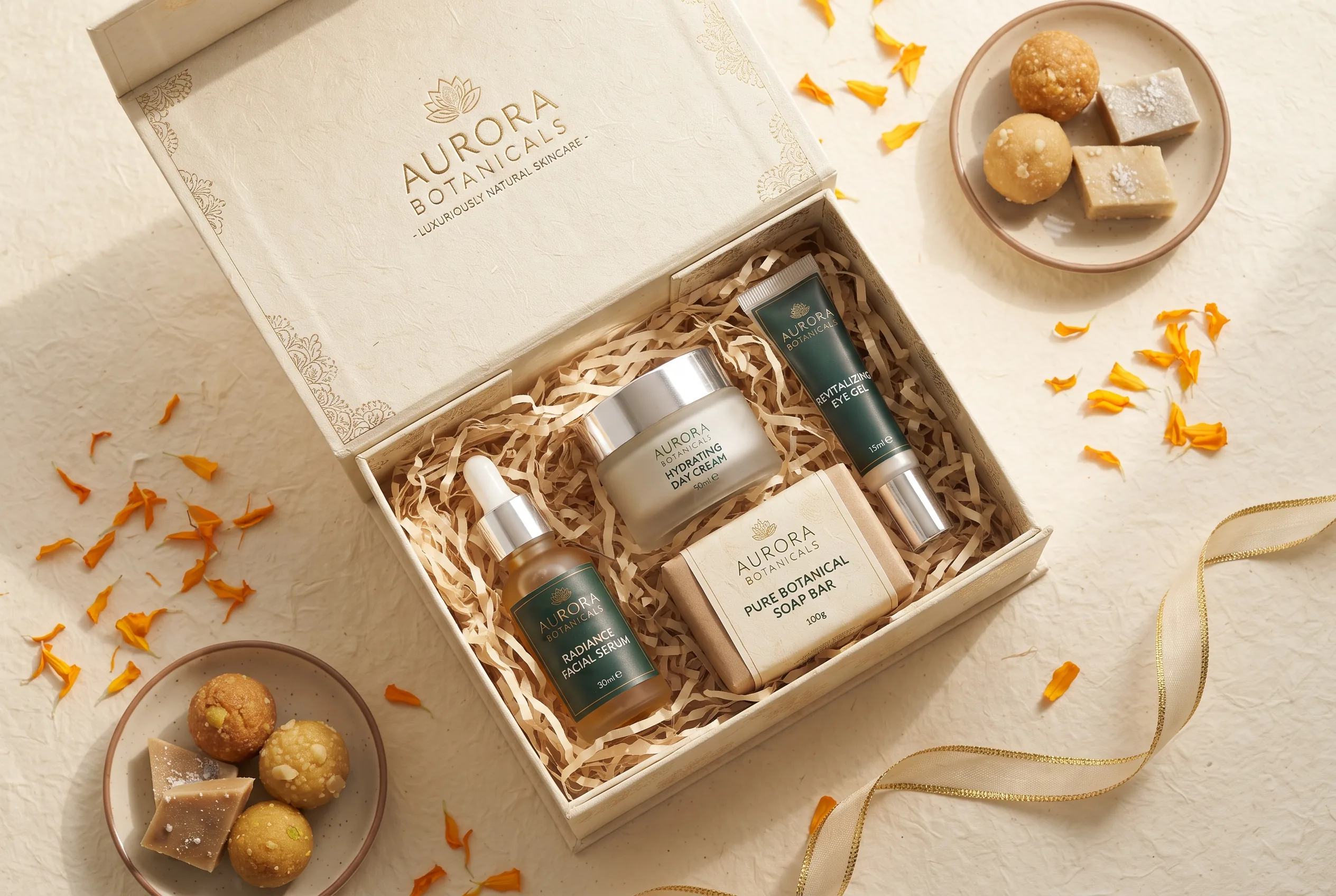 Beauty Festive Gift Box Image — our own render of this exact prompt