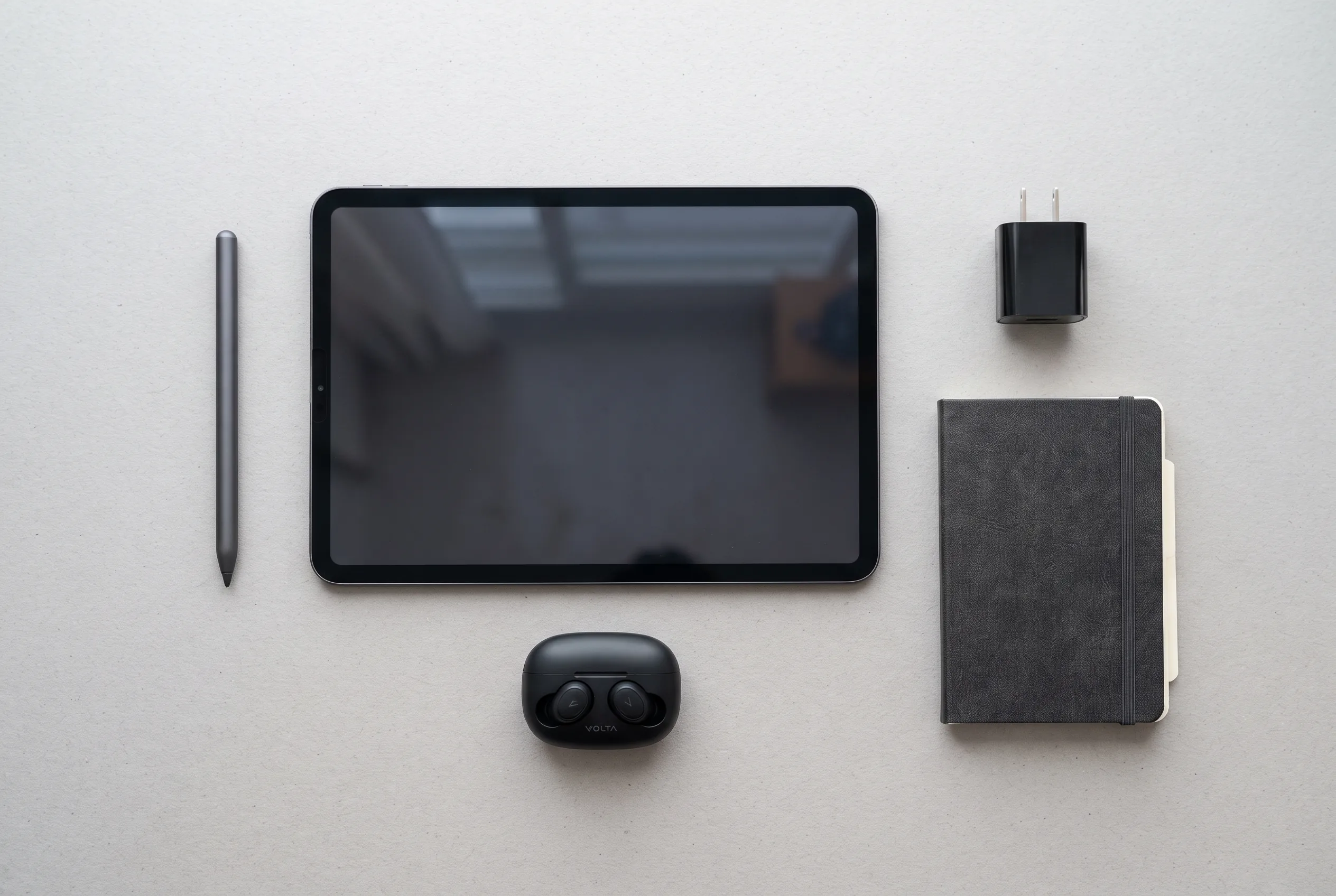 Tech Gadget Flat Lay — our own render of this exact prompt