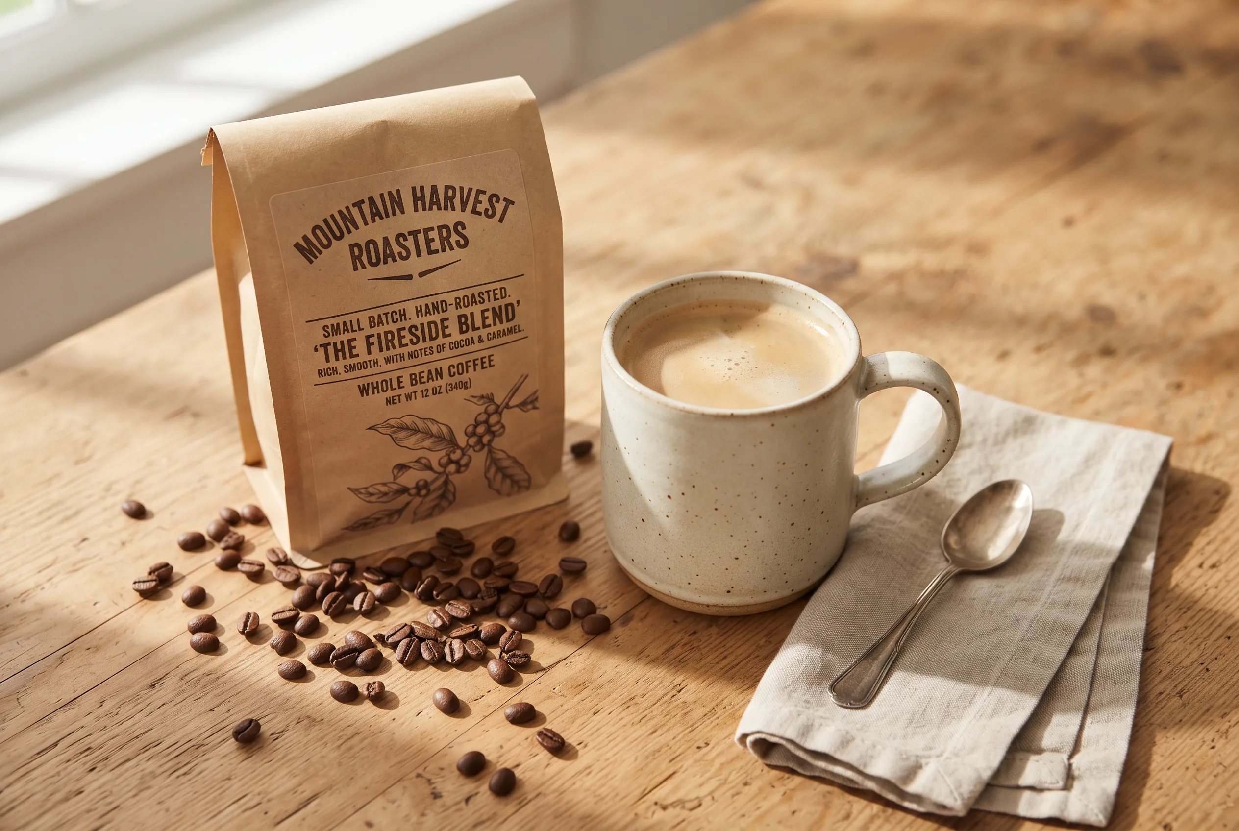 Coffee Table Product Flat Lay — our own render of this exact prompt