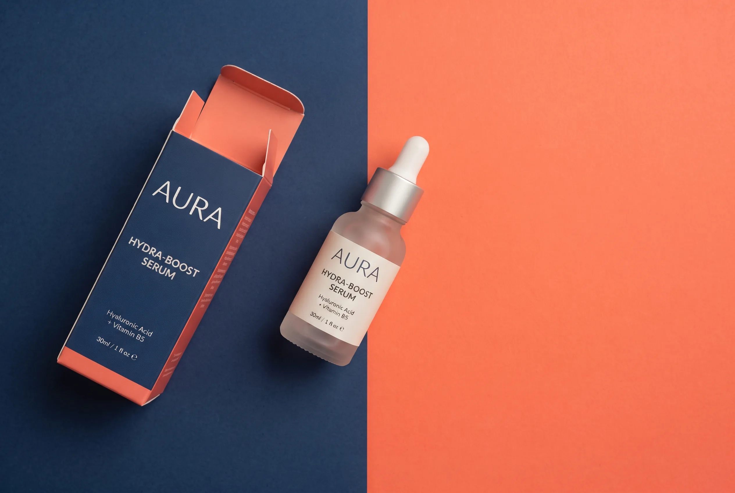 Color-Blocked Social Ad Flat Lay — our own render of this exact prompt