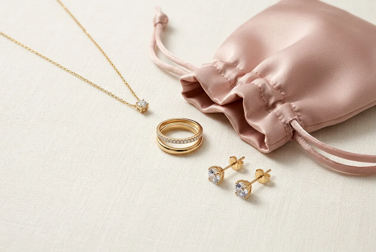 Jewelry Detail Flat Lay — our own render of this exact prompt