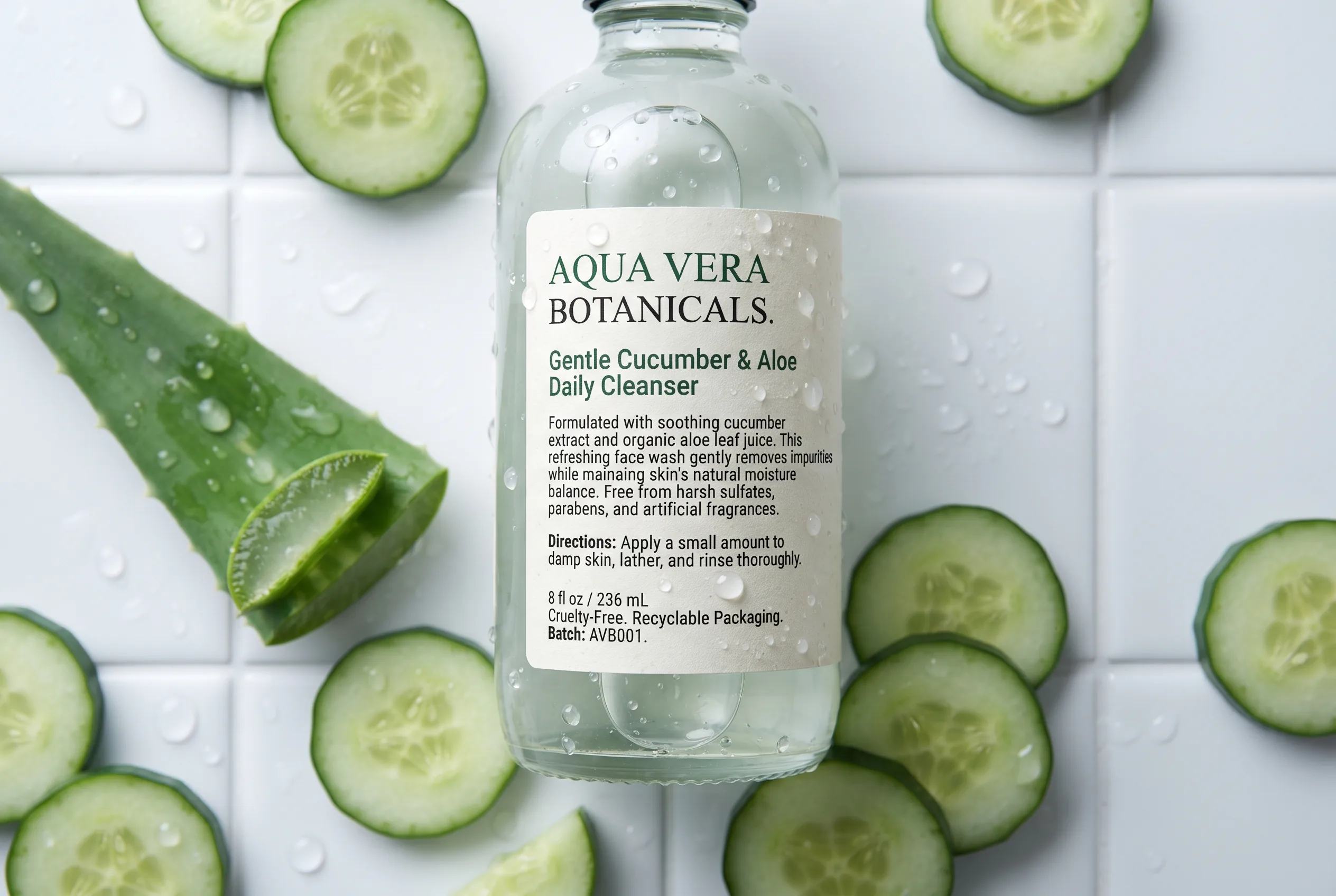 Skincare Ingredients Flat Lay — our own render of this exact prompt