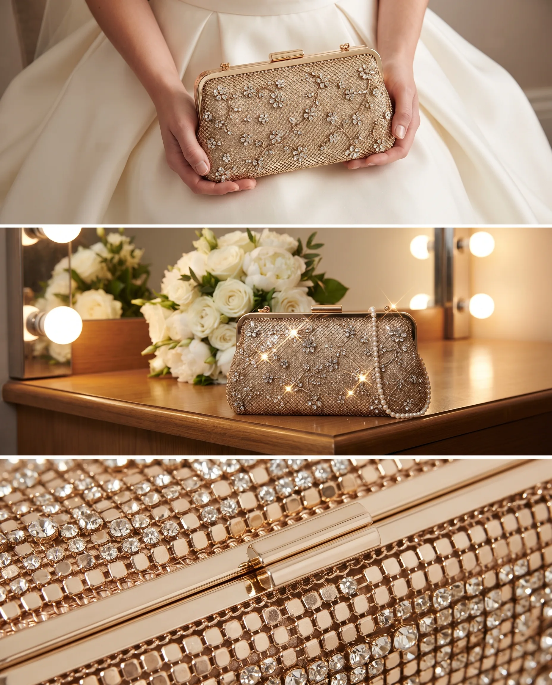 Designer Clutch Bag Bridal Wedding Editorial — our own render of this exact prompt