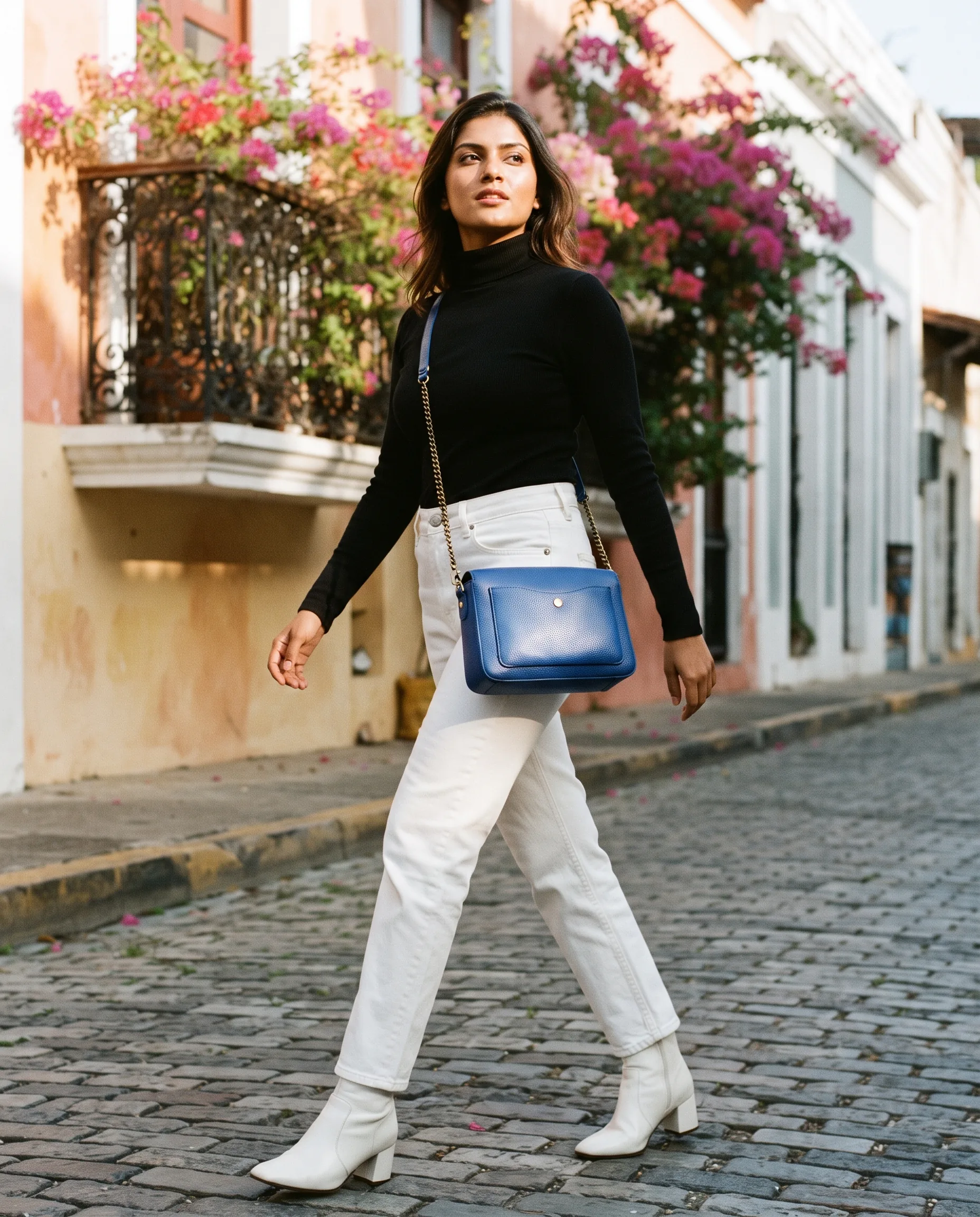 Crossbody Bag Street Style Lifestyle Photography — our own render of this exact prompt