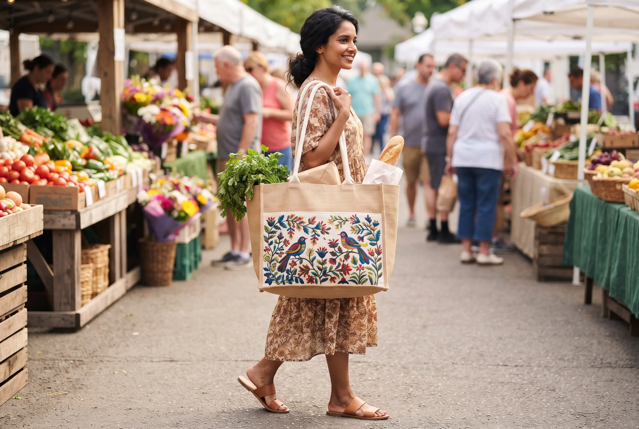 Jute Tote Sustainable Fashion Brand Campaign — our own render of this exact prompt