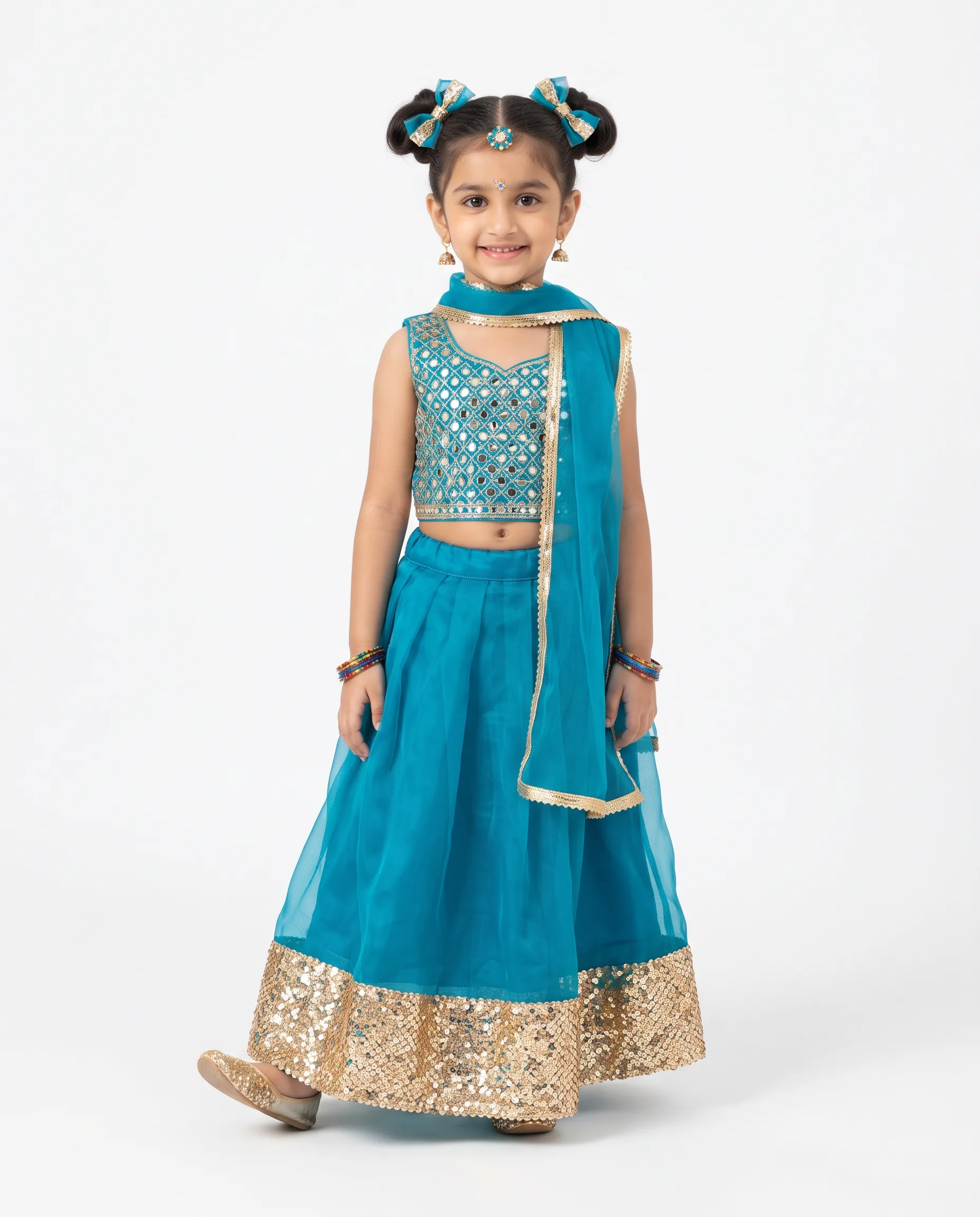 Kids Ethnic Lehenga Festive Studio Photography — our own render of this exact prompt