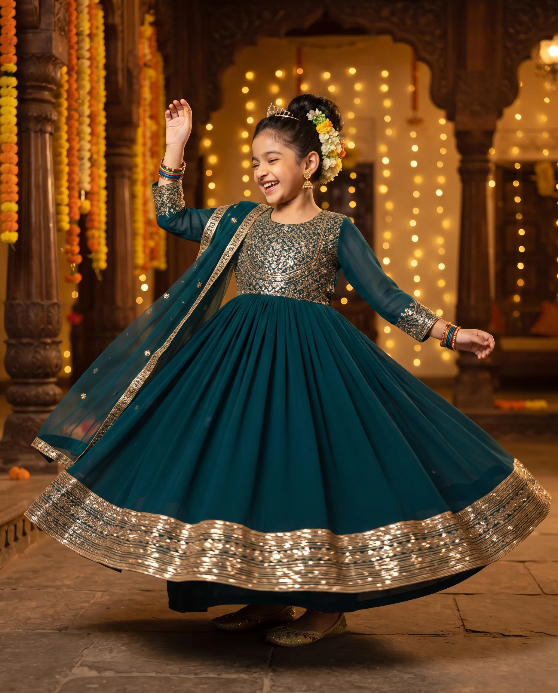 Children's Traditional Anarkali Dress Wedding Season — our own render of this exact prompt