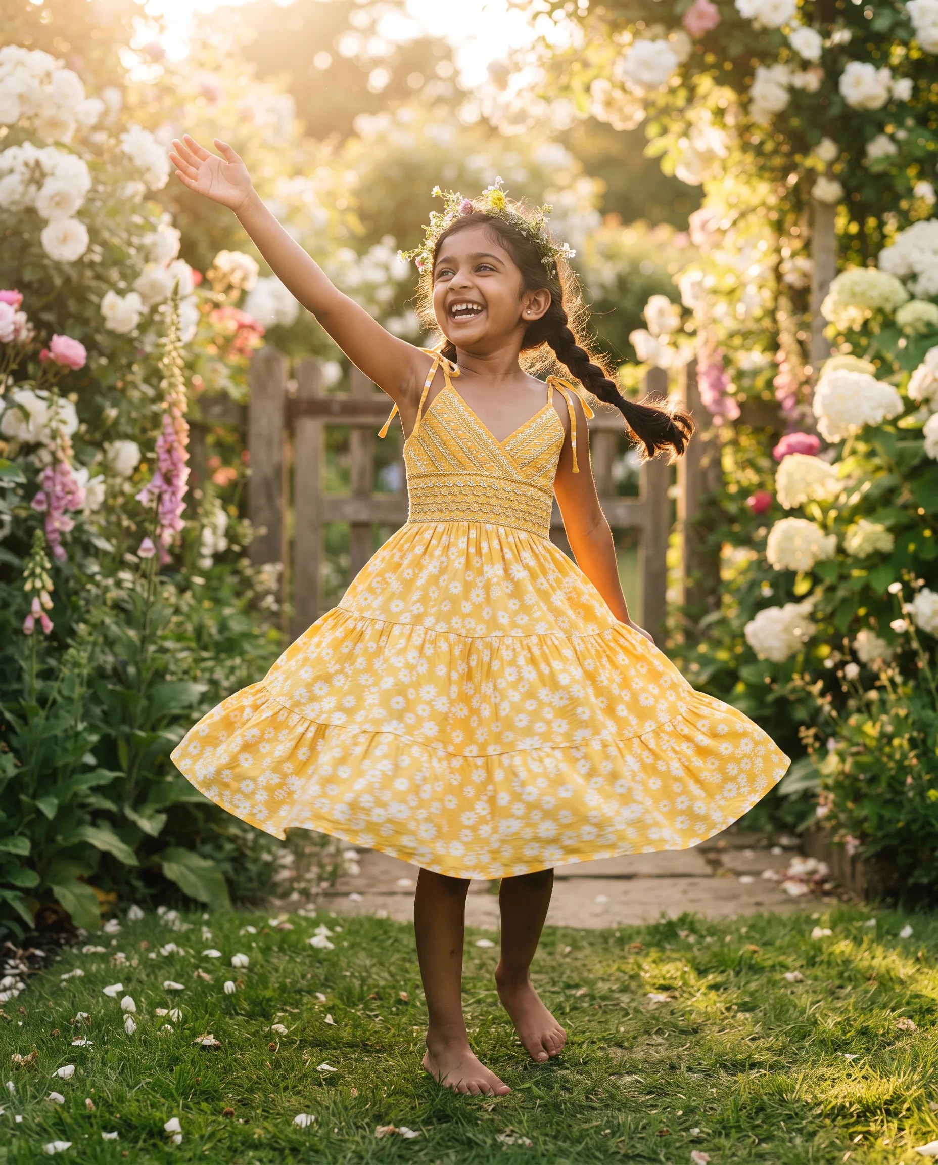 Girls Summer Dress Outdoor Lifestyle Photography — our own render of this exact prompt