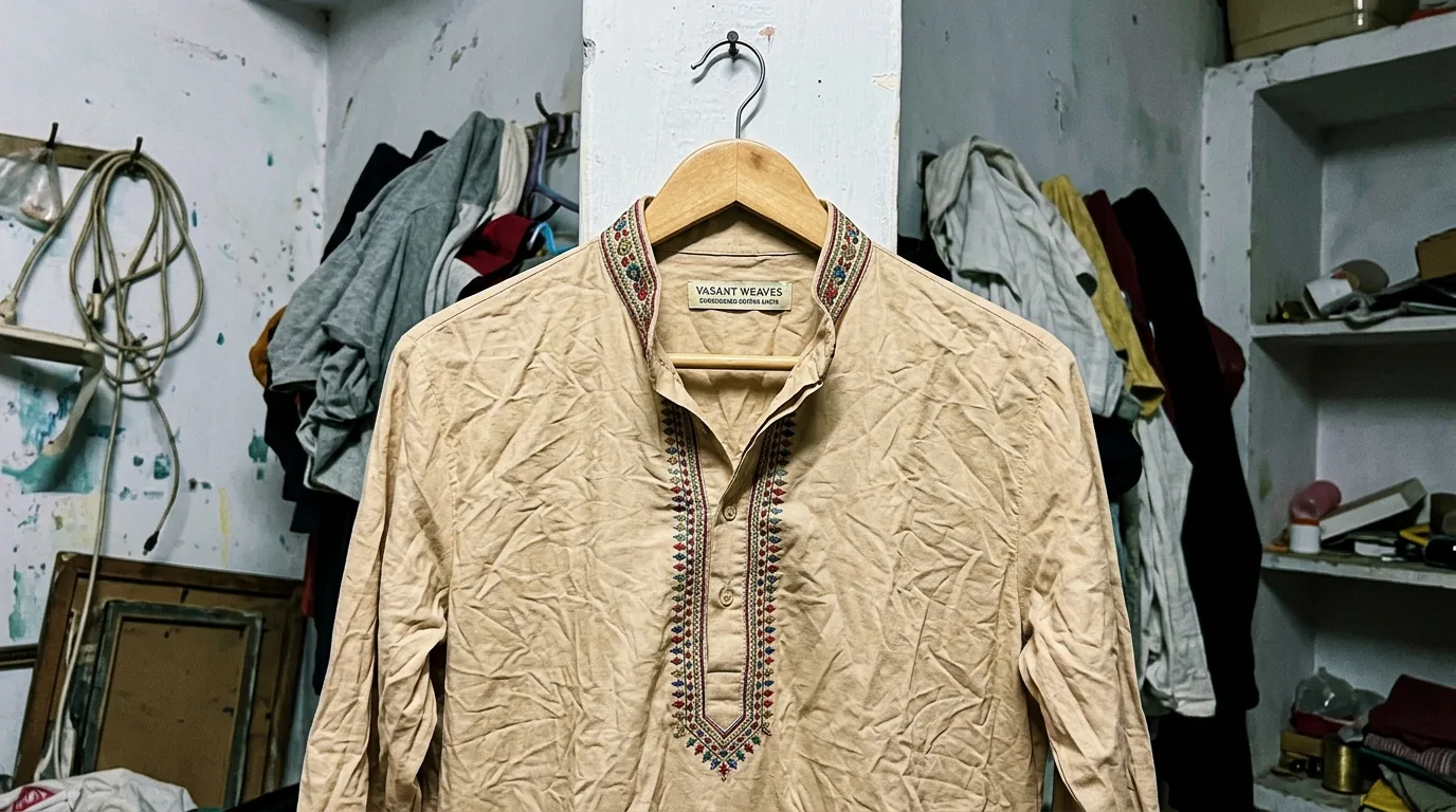 Plain kurta photo before AI treatment
