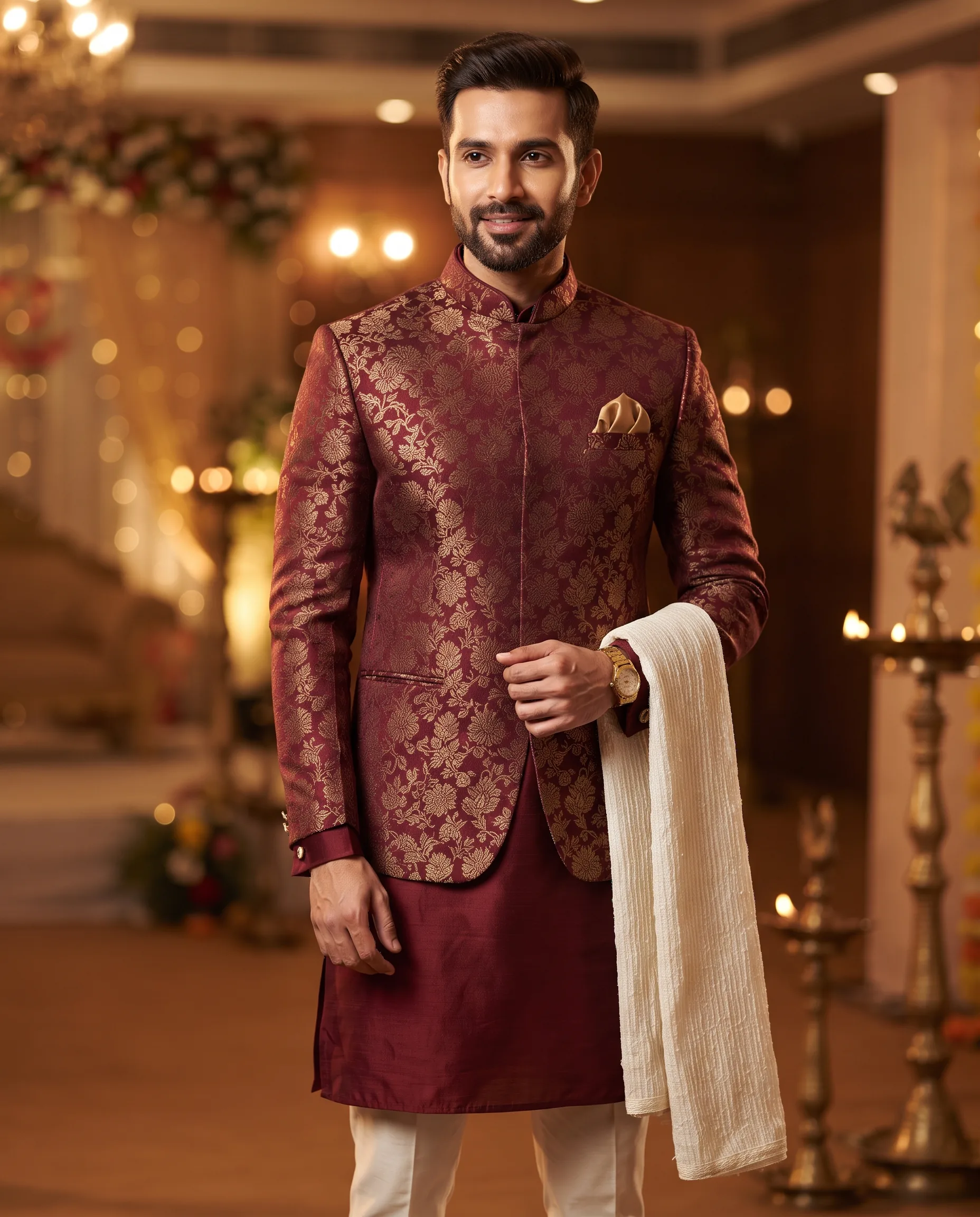 Festive Kurta with Nehru Jacket Ethnic Occasion Shoot — our own render of this exact prompt