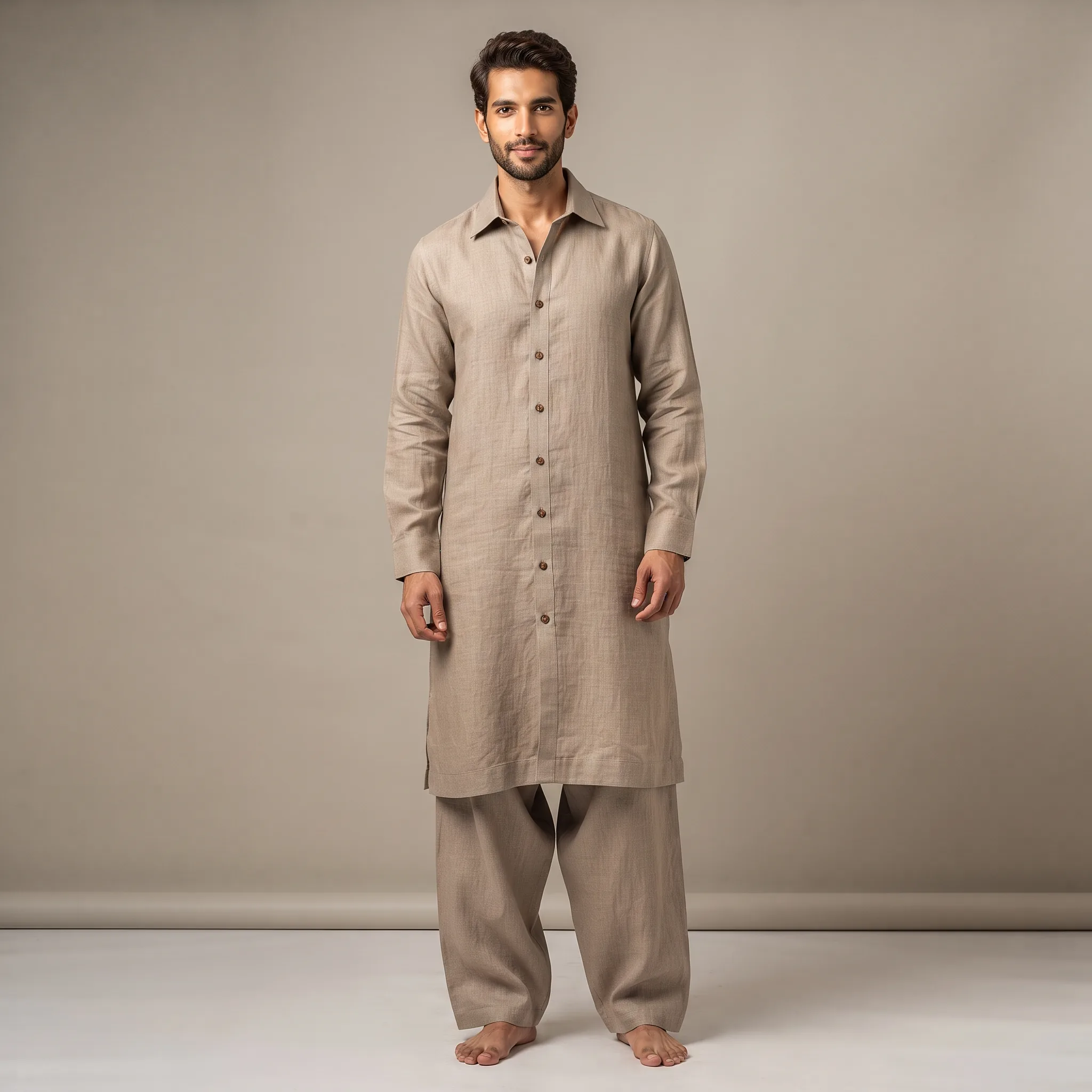 Pathani Kurta Set Catalog Photography — our own render of this exact prompt