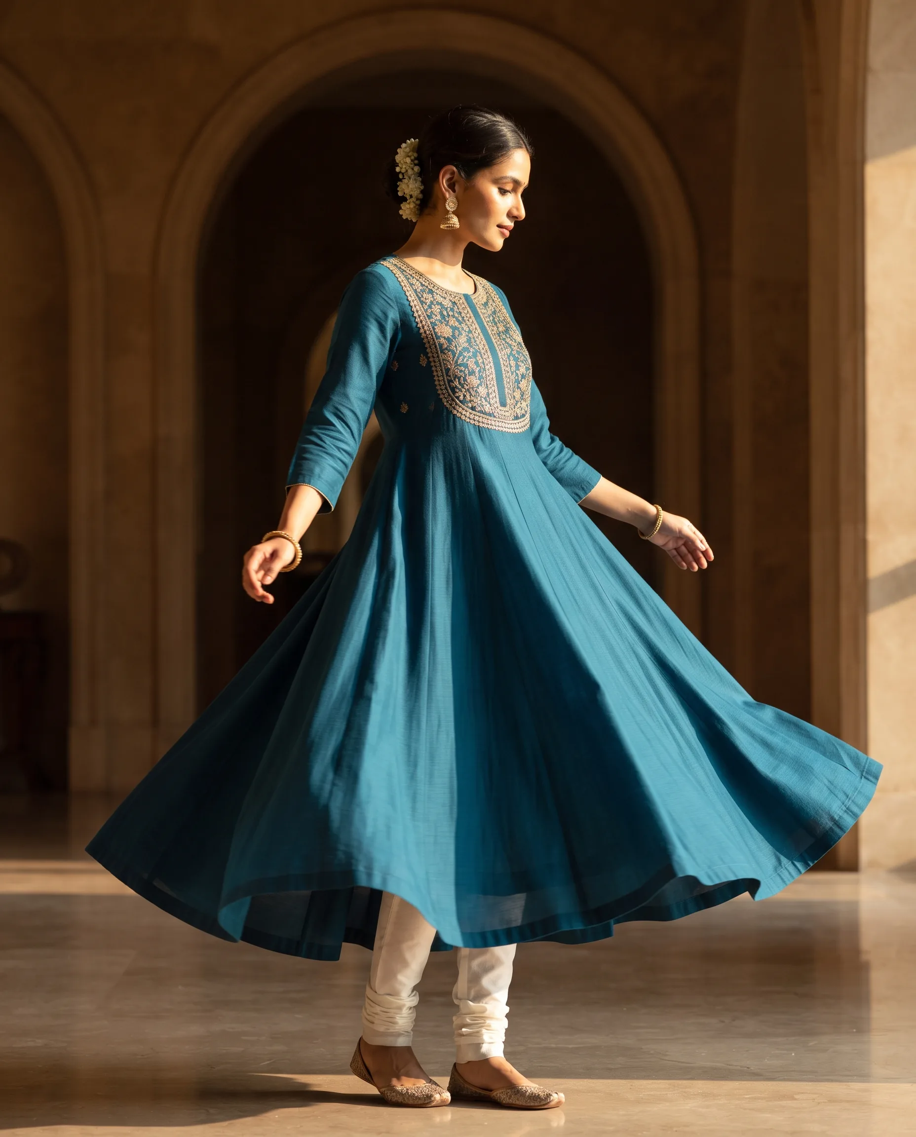 Anarkali Style Long Kurta Women's Fashion Editorial — our own render of this exact prompt