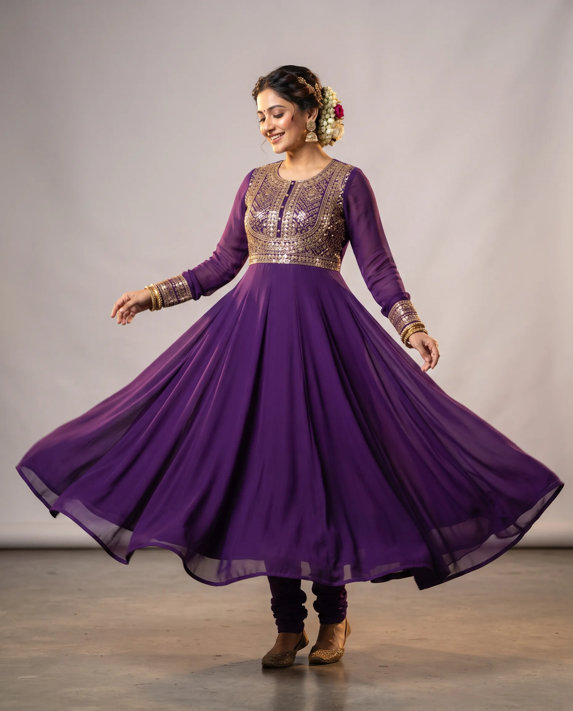 Anarkali Kurti Floor-Length Fashion Studio Shoot — our own render of this exact prompt