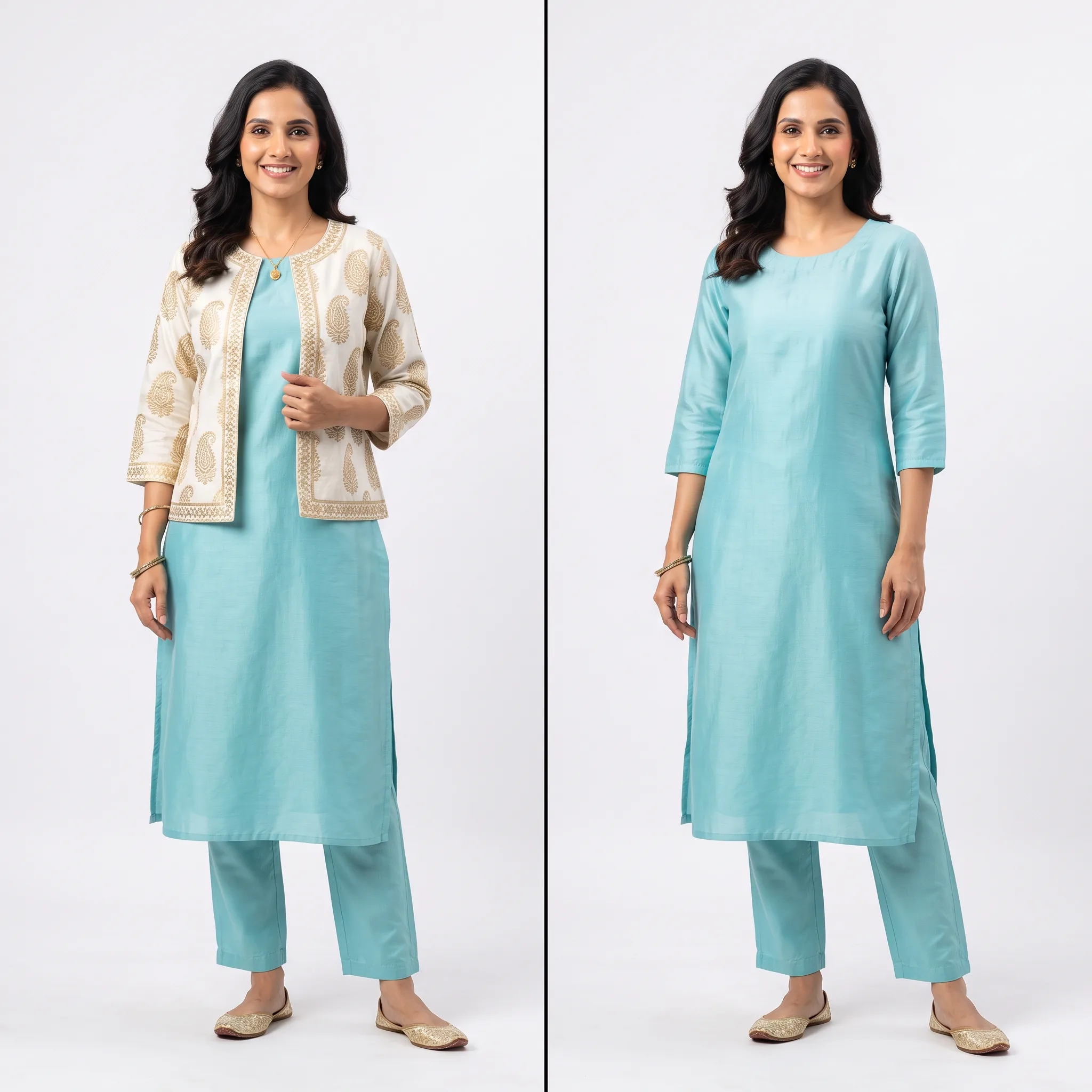 Kurti with Jacket Layered Styling Catalog — our own render of this exact prompt
