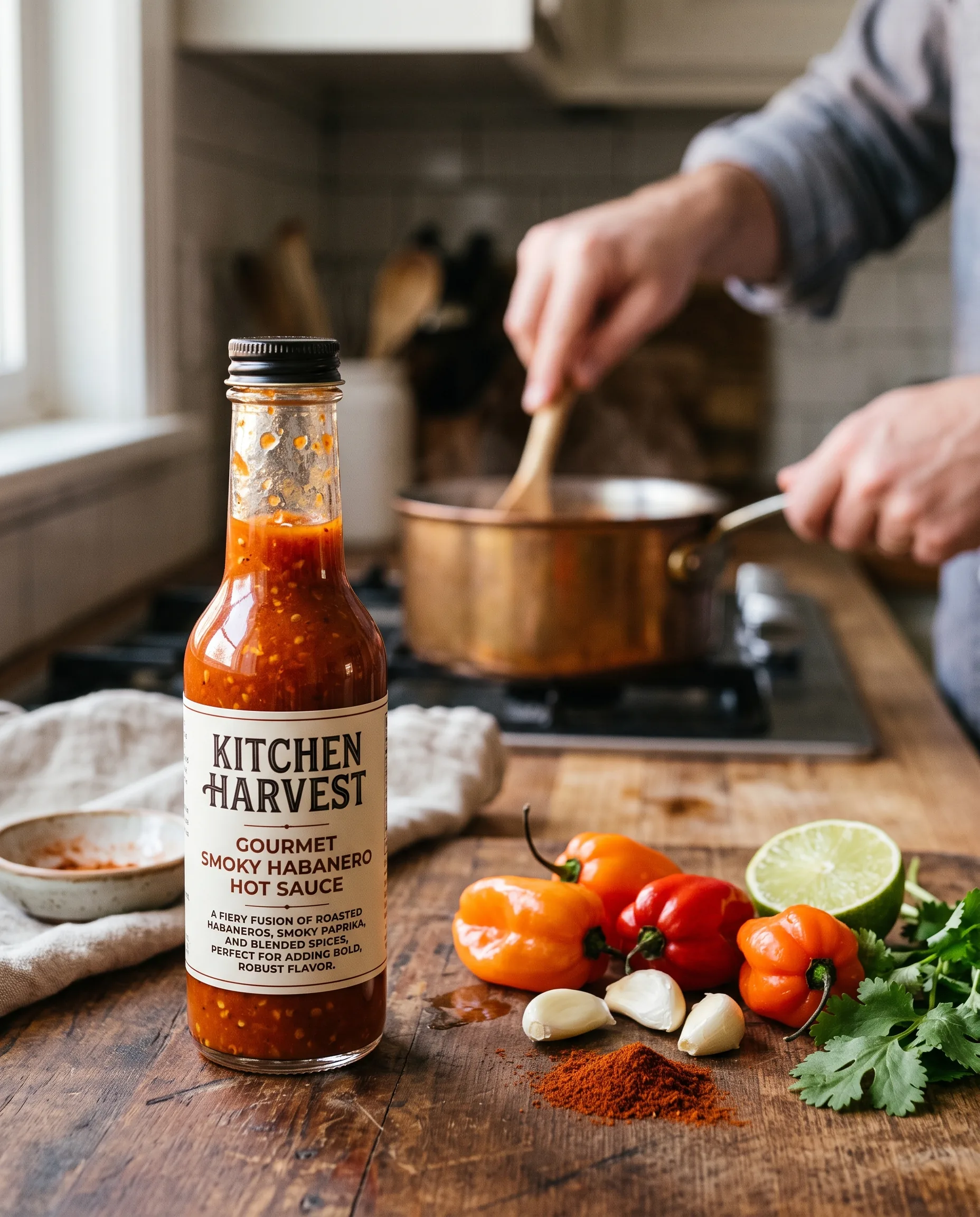 Kitchen Counter Food Product Scene — our own render of this exact prompt