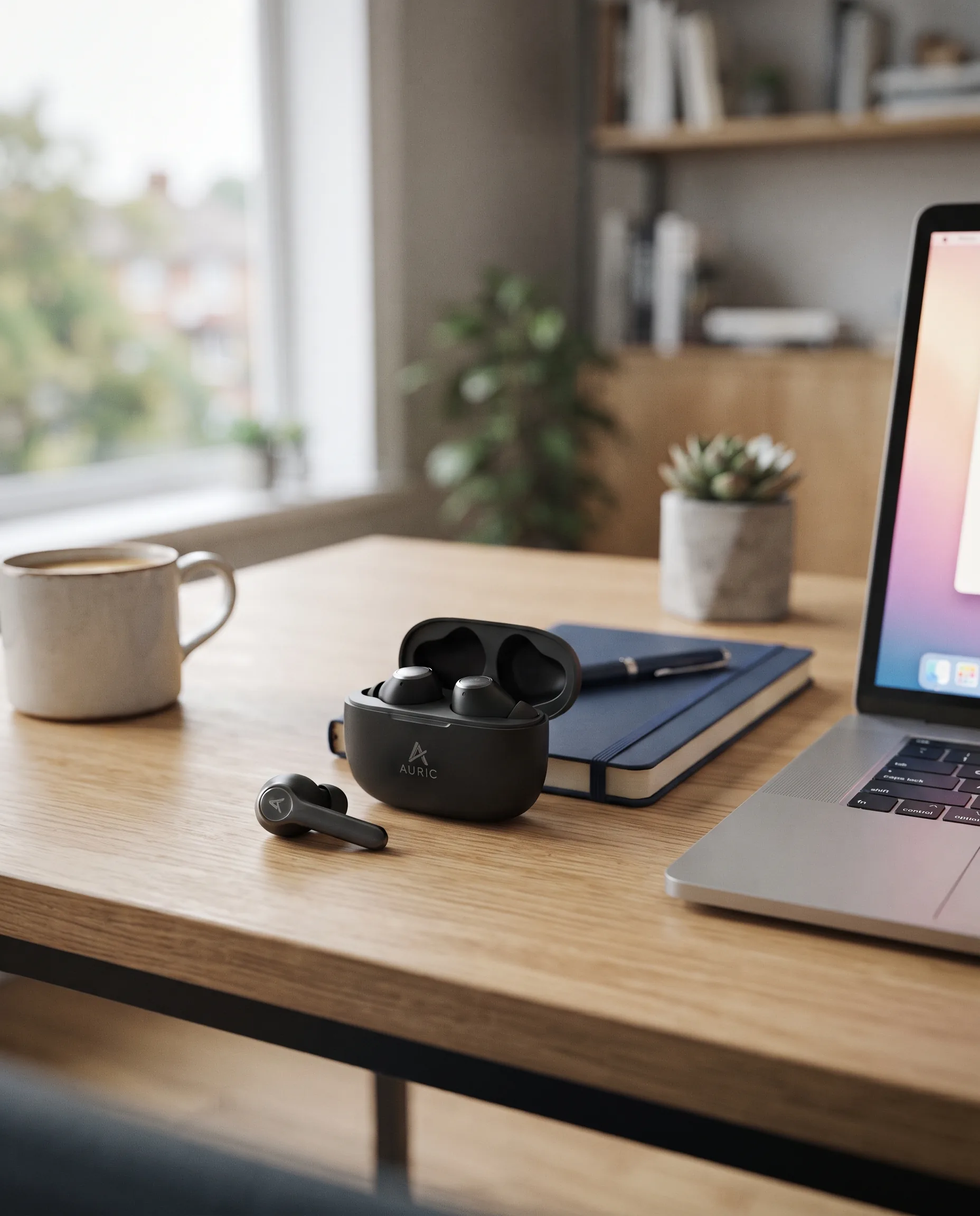 Tech Desk Setup Lifestyle Shot — our own render of this exact prompt