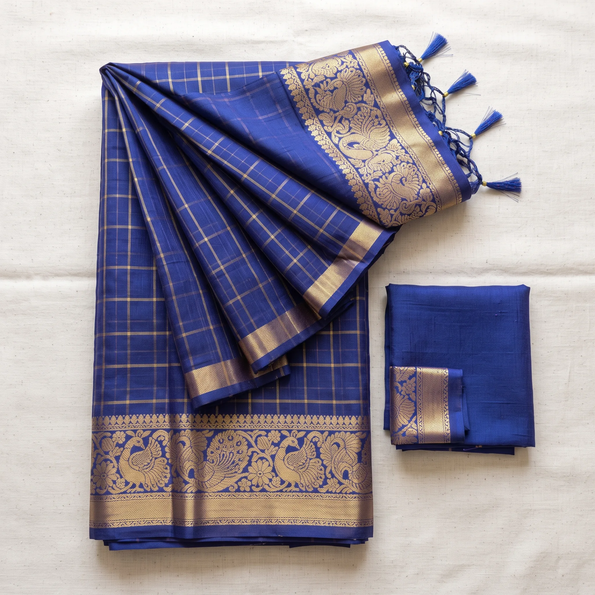 Saree Folded Product Listing — our own render of this exact prompt