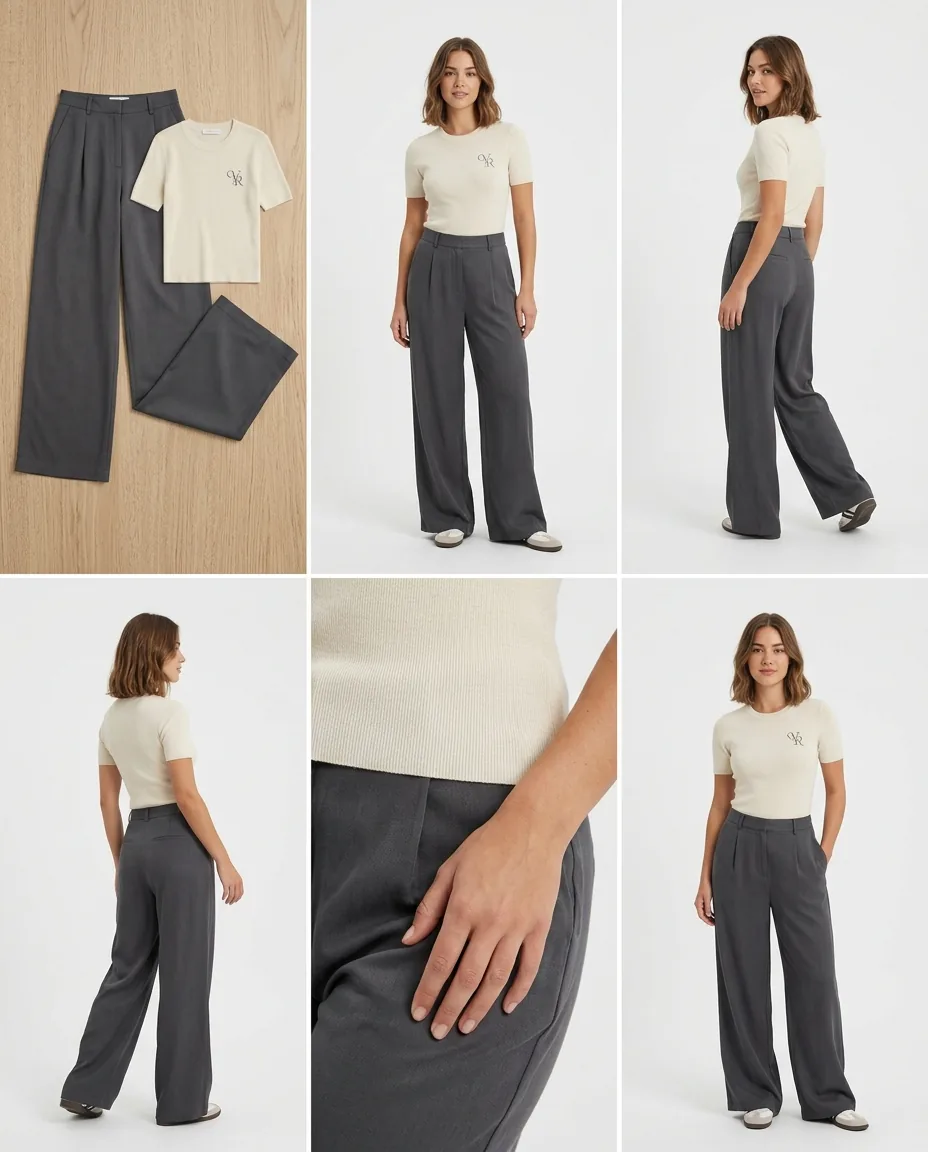 Apparel Model Transition — our own render of this exact prompt
