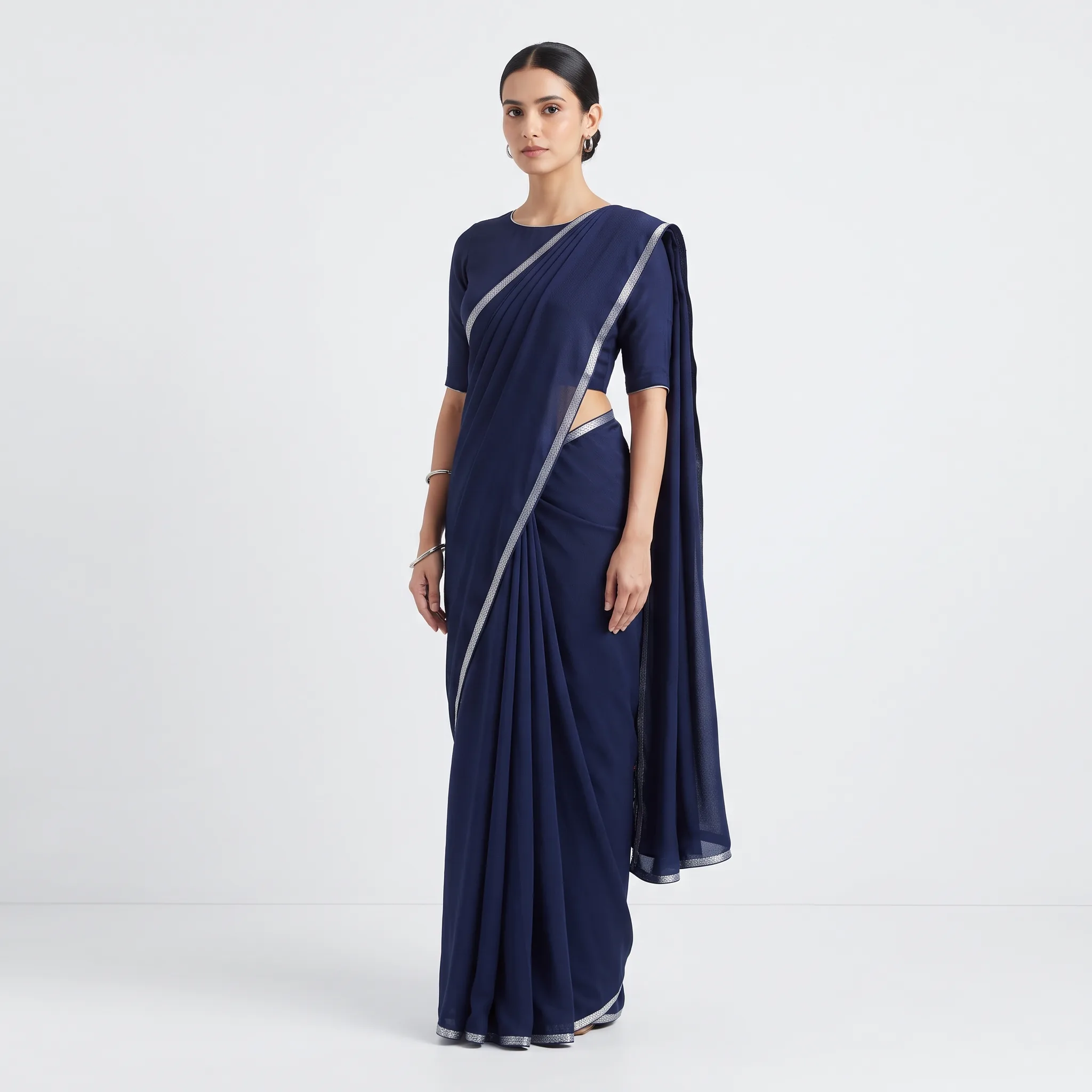 Saree Marketplace Listing Multi-Angle Studio — our own render of this exact prompt