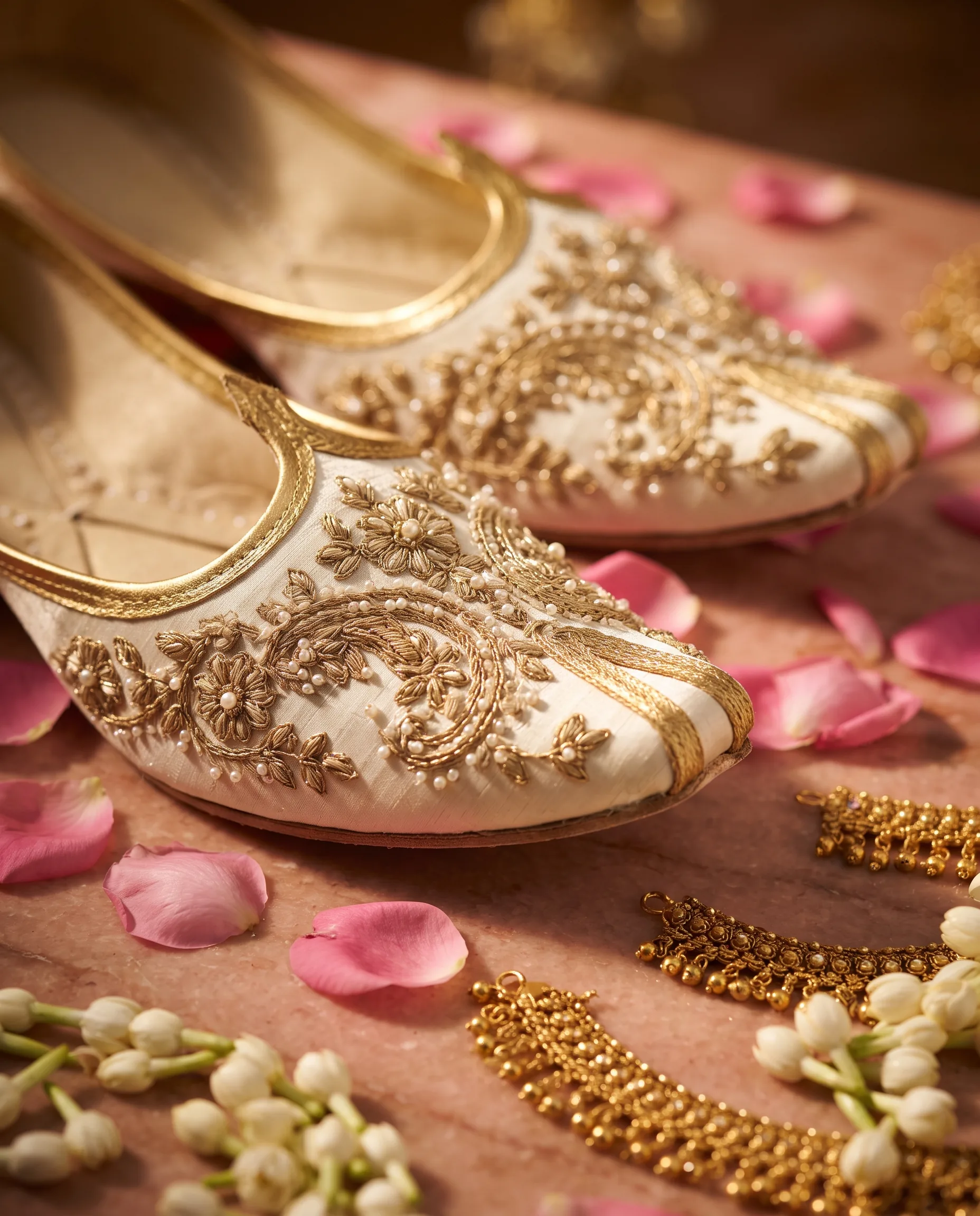 Luxury Embroidered Mojari Bridal Footwear Campaign — our own render of this exact prompt