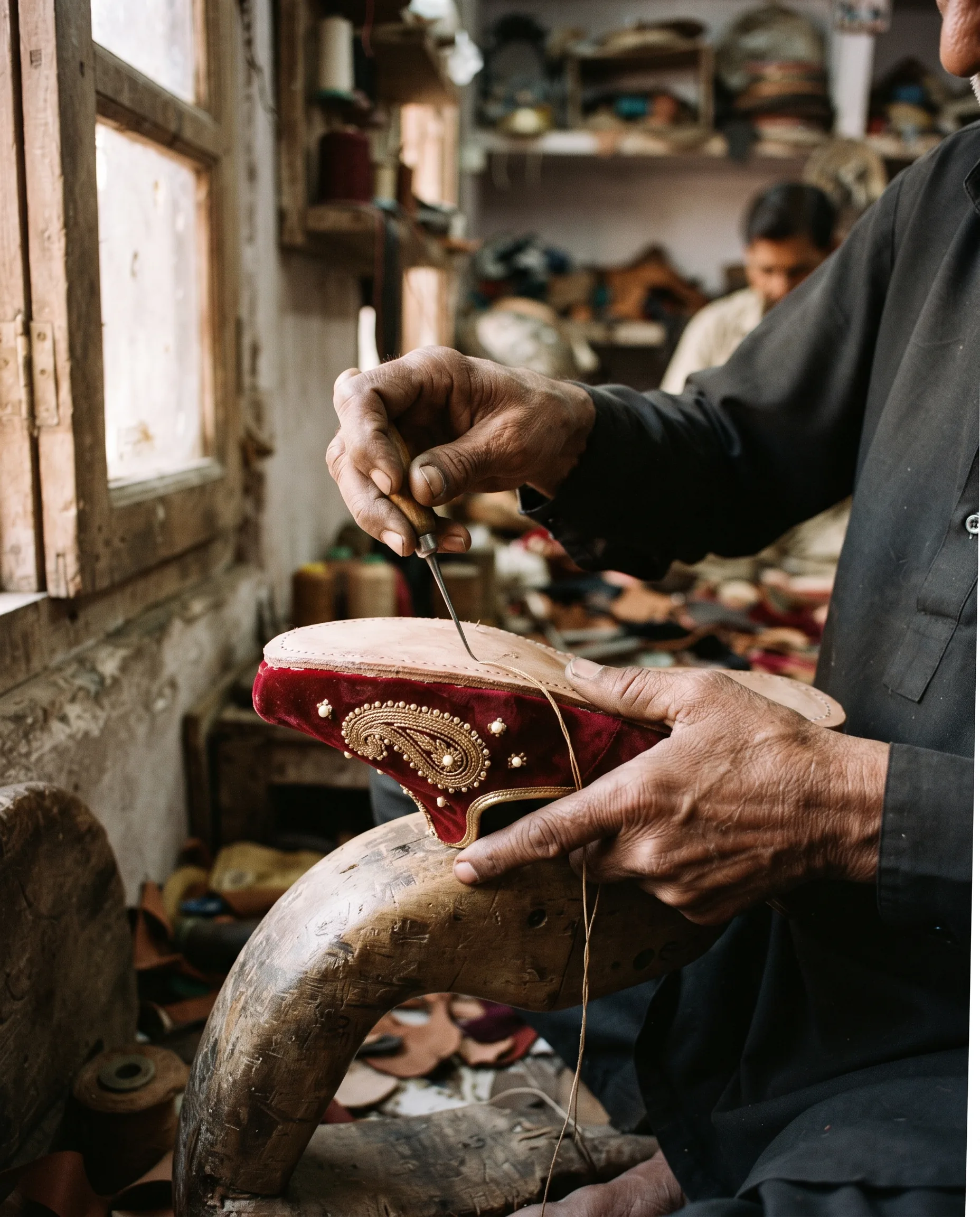 Mojari Shoe Making Artisan Behind-The-Scenes Campaign — our own render of this exact prompt