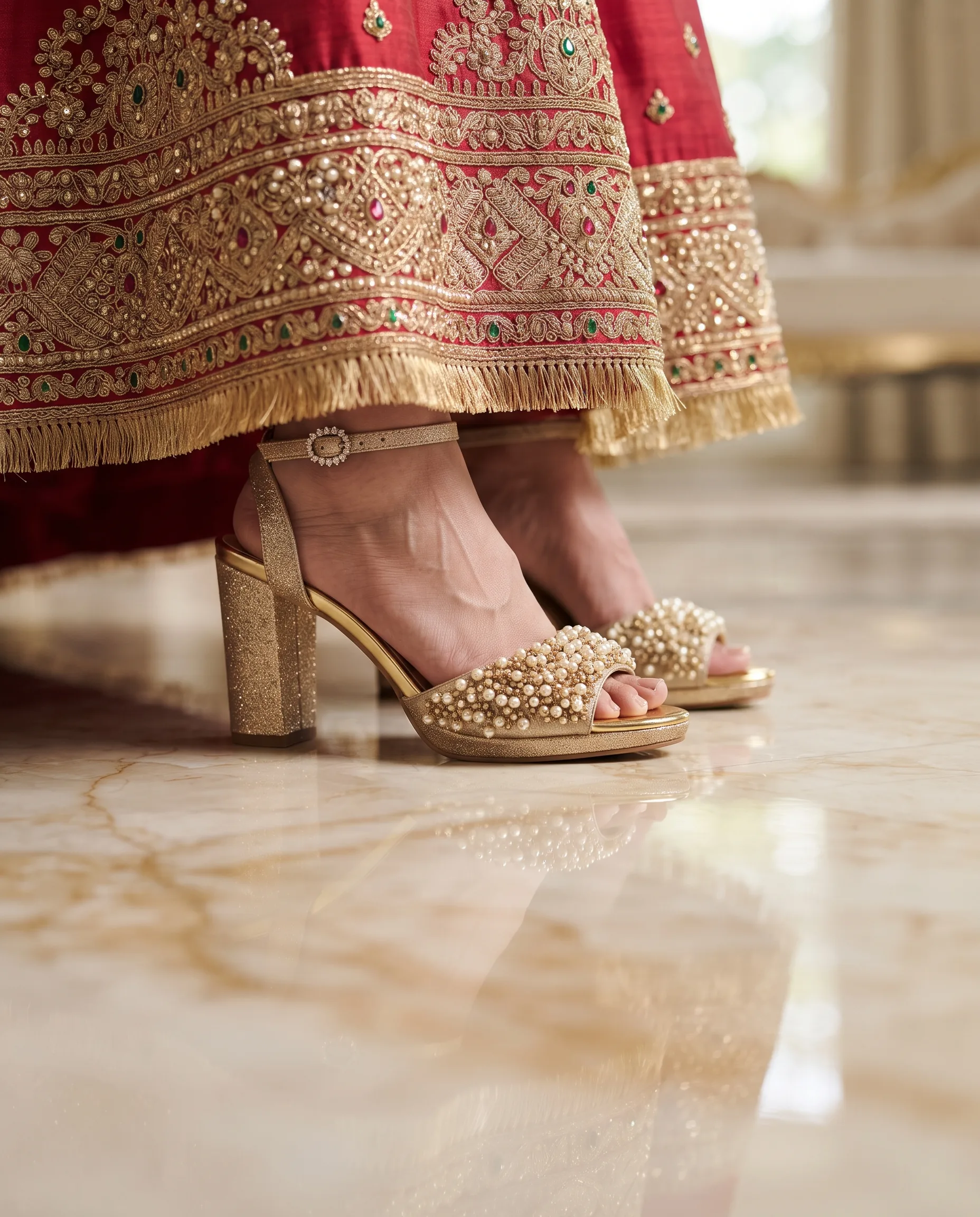 Bridal Heels With Lehenga Styling Campaign — our own render of this exact prompt